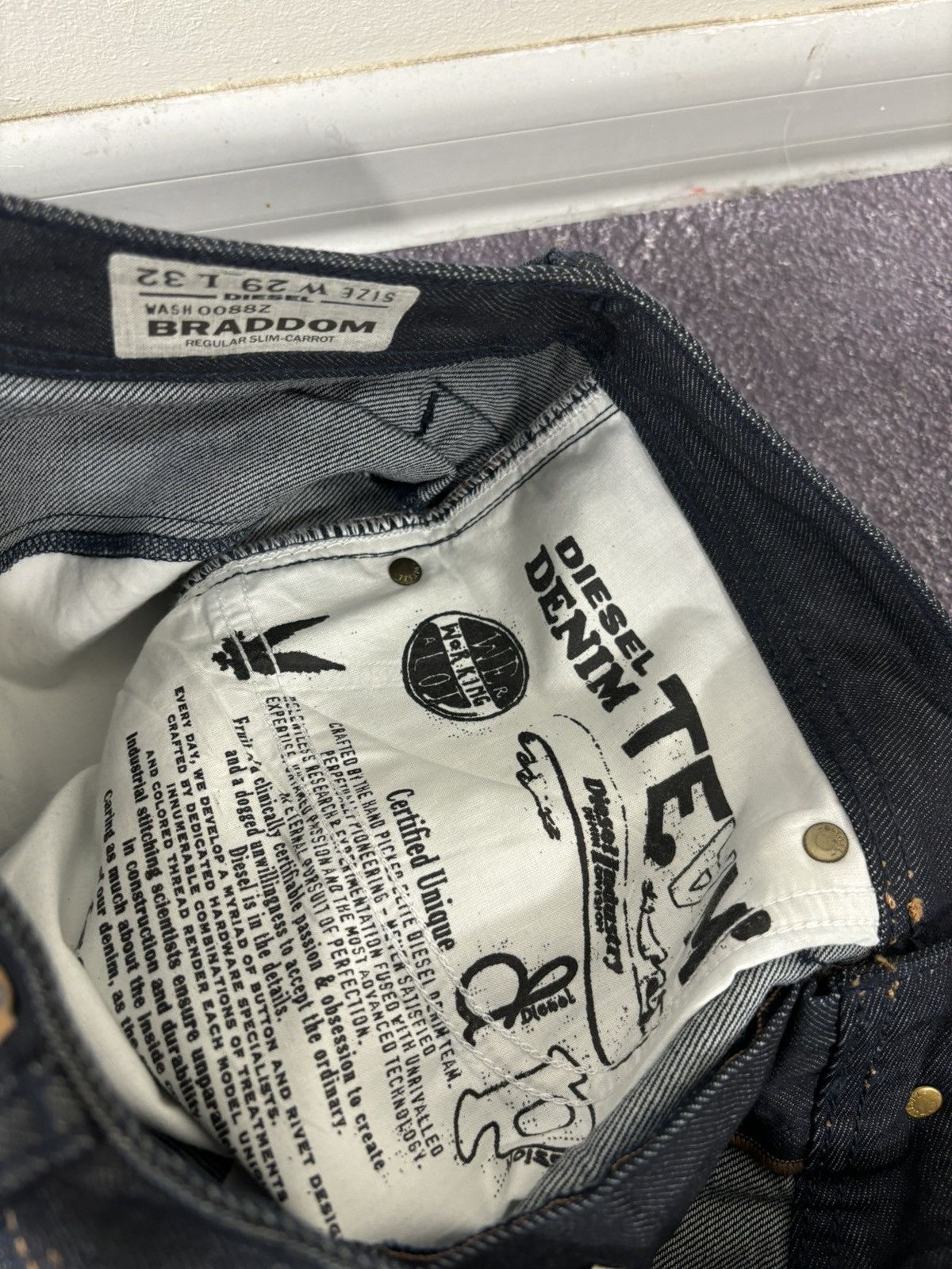 Diesel Diesel Braddom NWT Regular Slim Avant Garde Denim Jeans Size US 29 - 12 Thumbnail