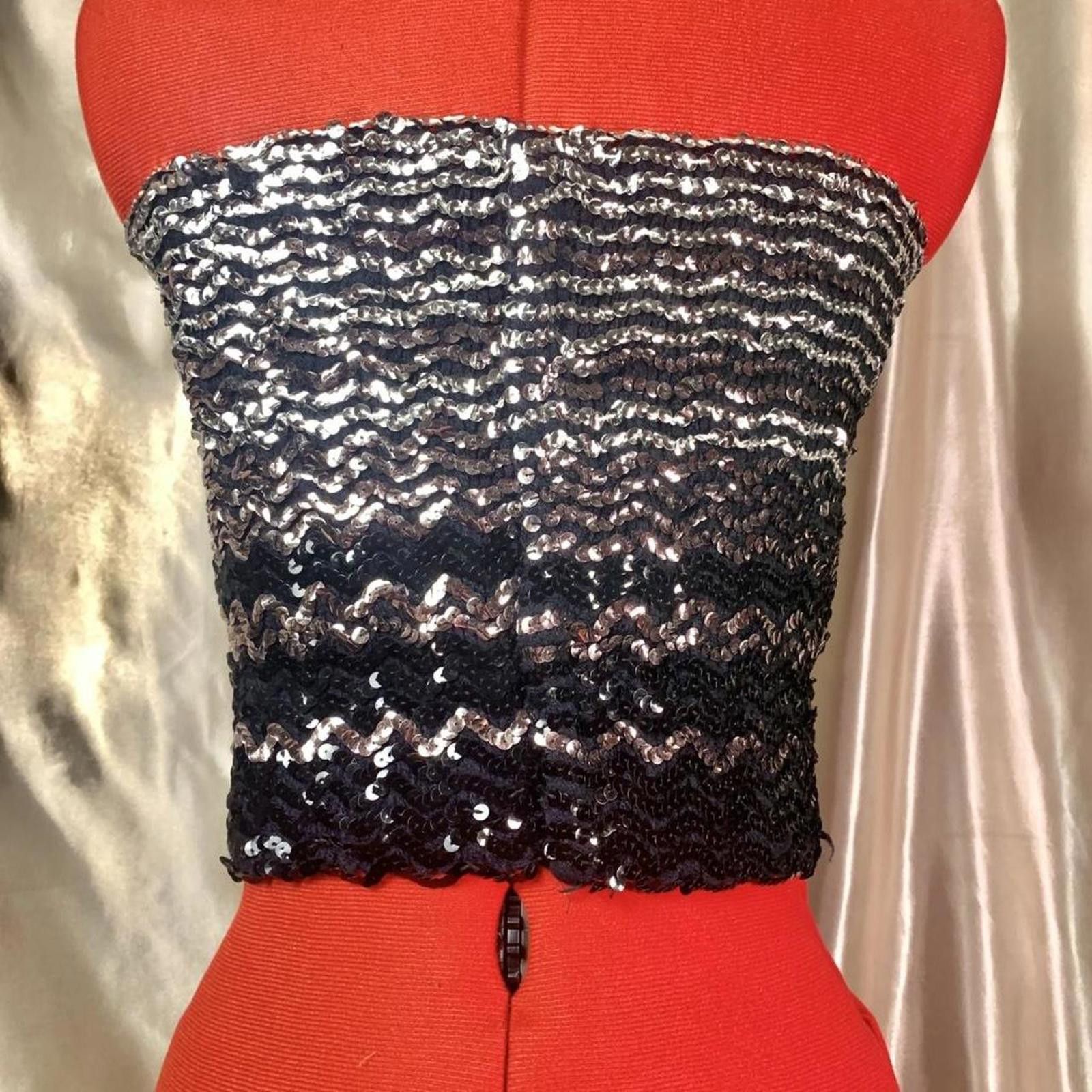 Other Y2k sequined tube/crop top! Size S / US 4 / IT 40 - 6 Thumbnail