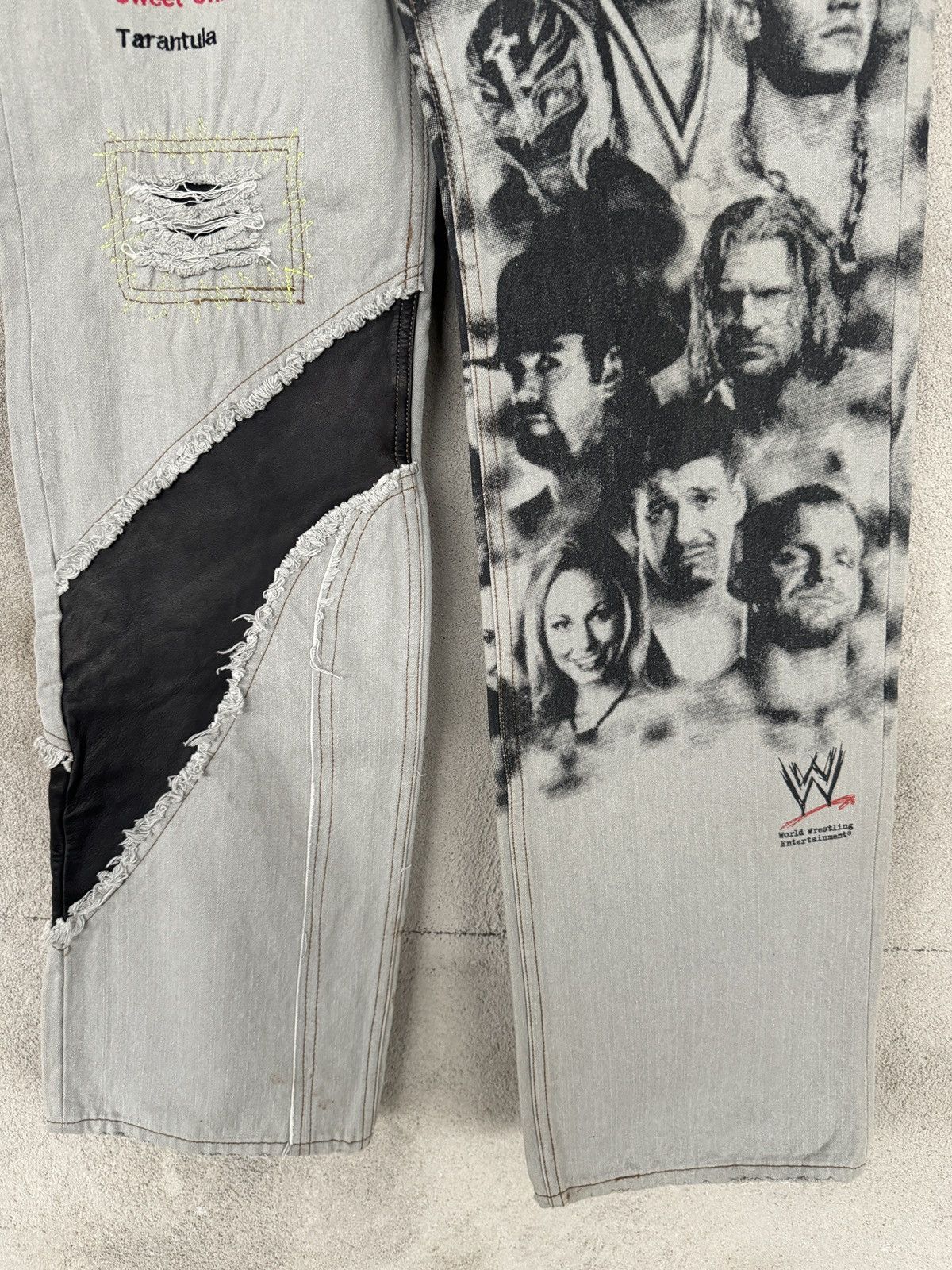 PPFM PPFM WWE 05SS Chinese character“技”Leather Jeans Size US 33 - 5 Thumbnail