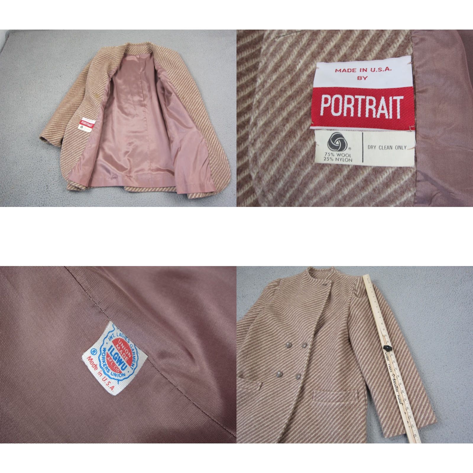 Vintage VINTAGE Portrait Jacket Blazer Womens 36 Pink Wool Trench 60s 80s 90s Casual Button Pockets Regular XS? Size M / US 6-8 / IT 42-44 - 9 Thumbnail