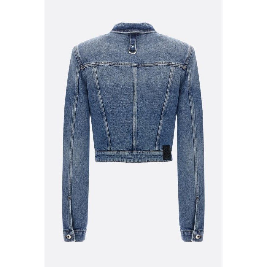 Off-White OFF-WHITE Blue Denim Cropped Cargo Jacket New & Authentic (W Size S / US 4 / IT 40 - 2 Thumbnail