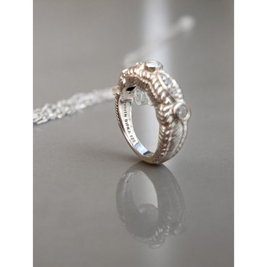 Other Judith Ripka Sterling Silver Rope CZ Eternity Ring EUC 5.5 Size ONE SIZE - 1 Thumbnail