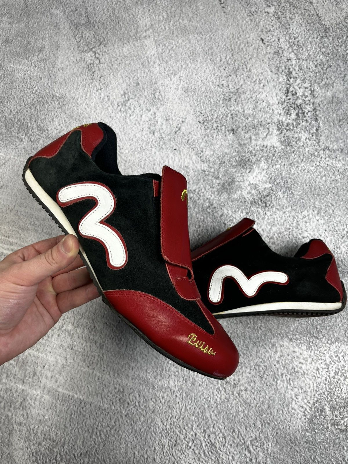 Vintage Michaelangelo Gull Evisu Leather Sneakers