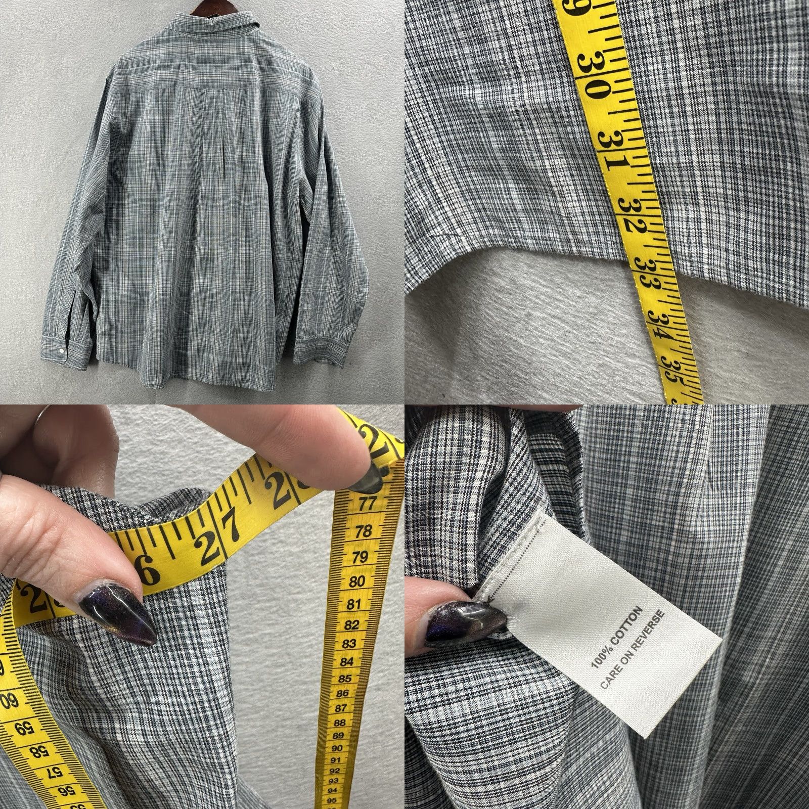Billy Reid Billy Reid Plaid Button-Up Shirt Mens 2XL Gray Long Sleeve Casual Preppy Size US XXL / EU 58 / 5 - 8 Thumbnail