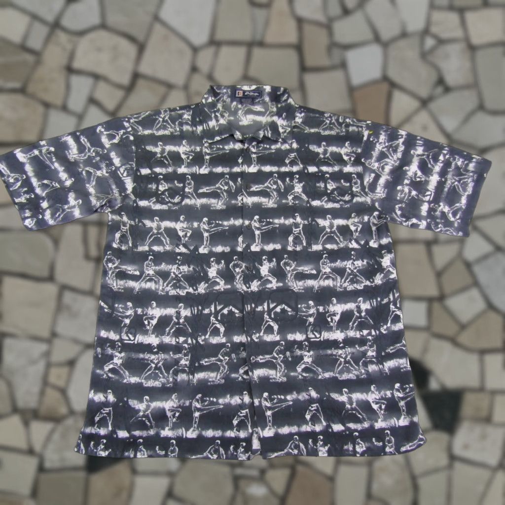 Vintage VINTAGE Kno Betta Shirt Mens 2XL Gray Button-Up Collared Short Sleeve Graphic Print Classic Kn / 90s Size US XXL / EU 58 / 5 - 1 Thumbnail