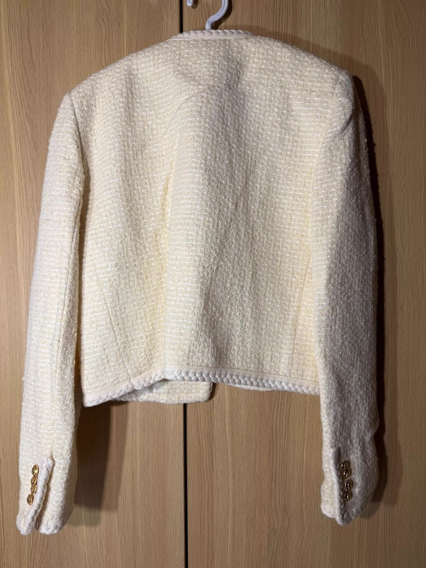 Celine Celine white gold button woven jacket FR36 Size XS / US 0-2 / IT 36-38 - 2 Thumbnail