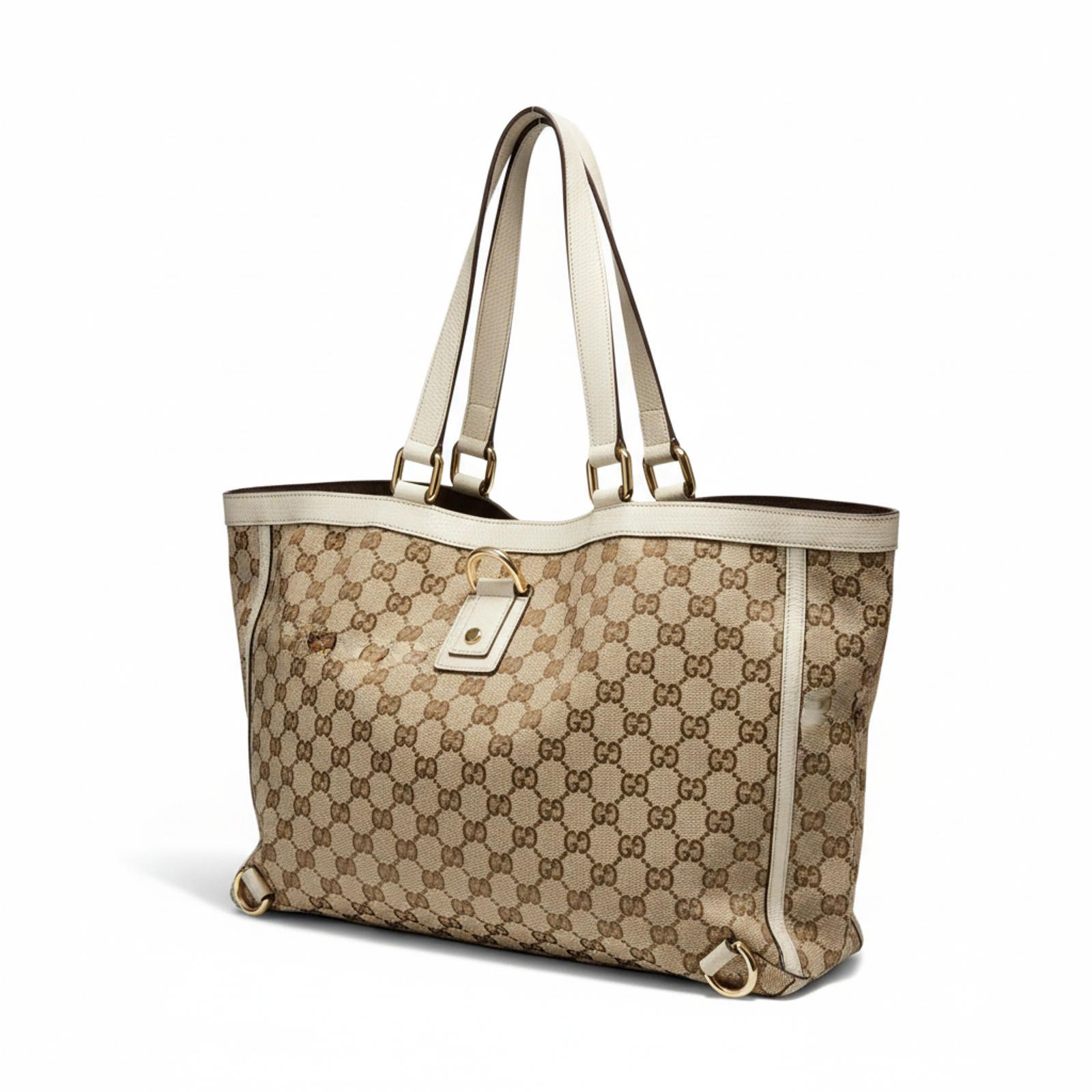Gucci Gucci - Canvas Tote Bag White Leather Size ONE SIZE - 1 Thumbnail