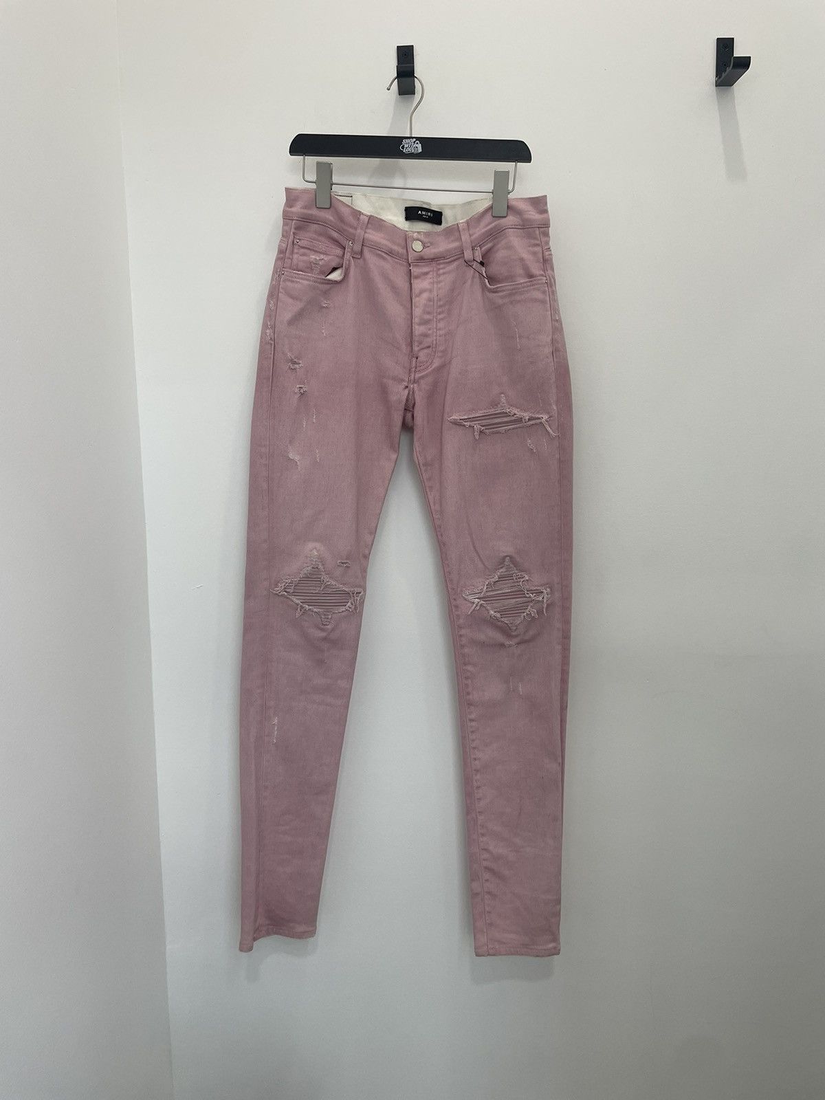 Amiri Amiri mx1 pink patch jeans | Grailed