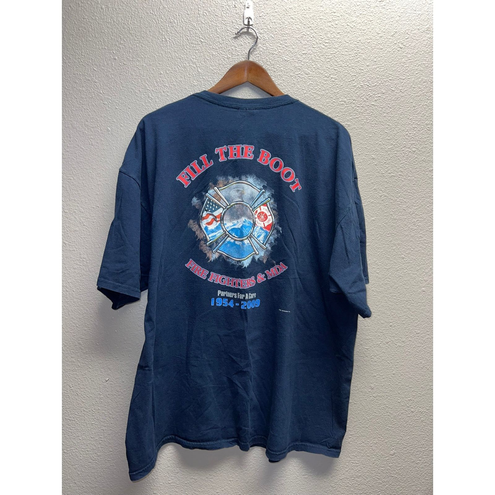 Gildan Fill The Boot Firefighter Shirt Fire Fighers & MDA Tee 2XL Size US XXL / EU 58 / 5 - 5 Thumbnail