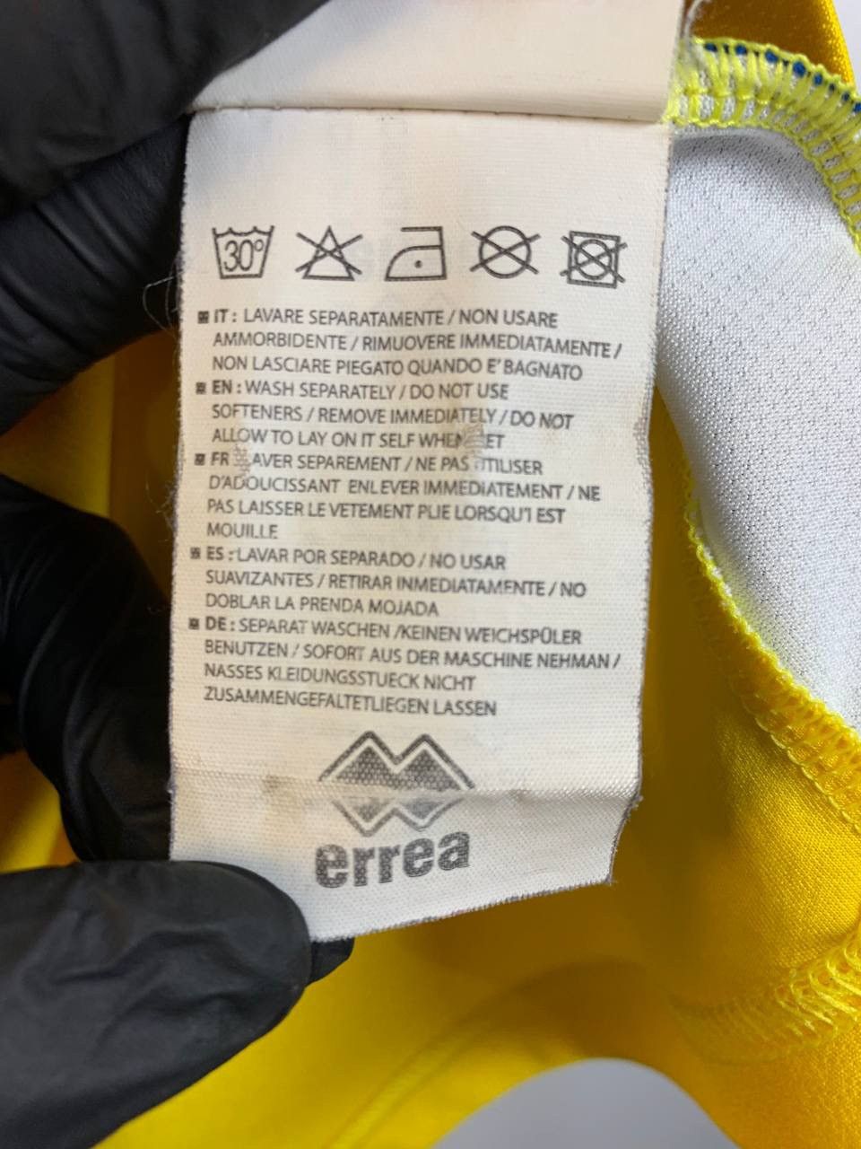 Vintage Errea FC Tibs 1997 Jersey Yellow Soccer Shirt Motif8 Sponsor Size US XL / EU 56 / 4 - 10 Thumbnail
