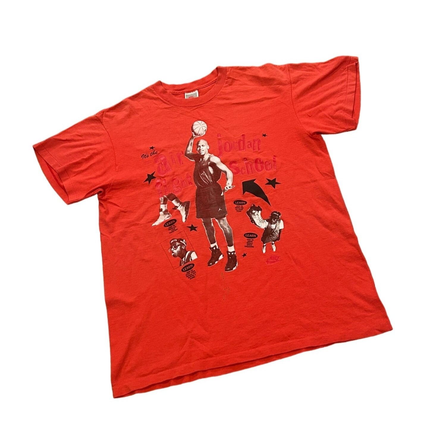 Nike Vintage 1990's Nike Air Jordan Flight School Single Stitch T Size US L / EU 52-54 / 3 - 3 Thumbnail