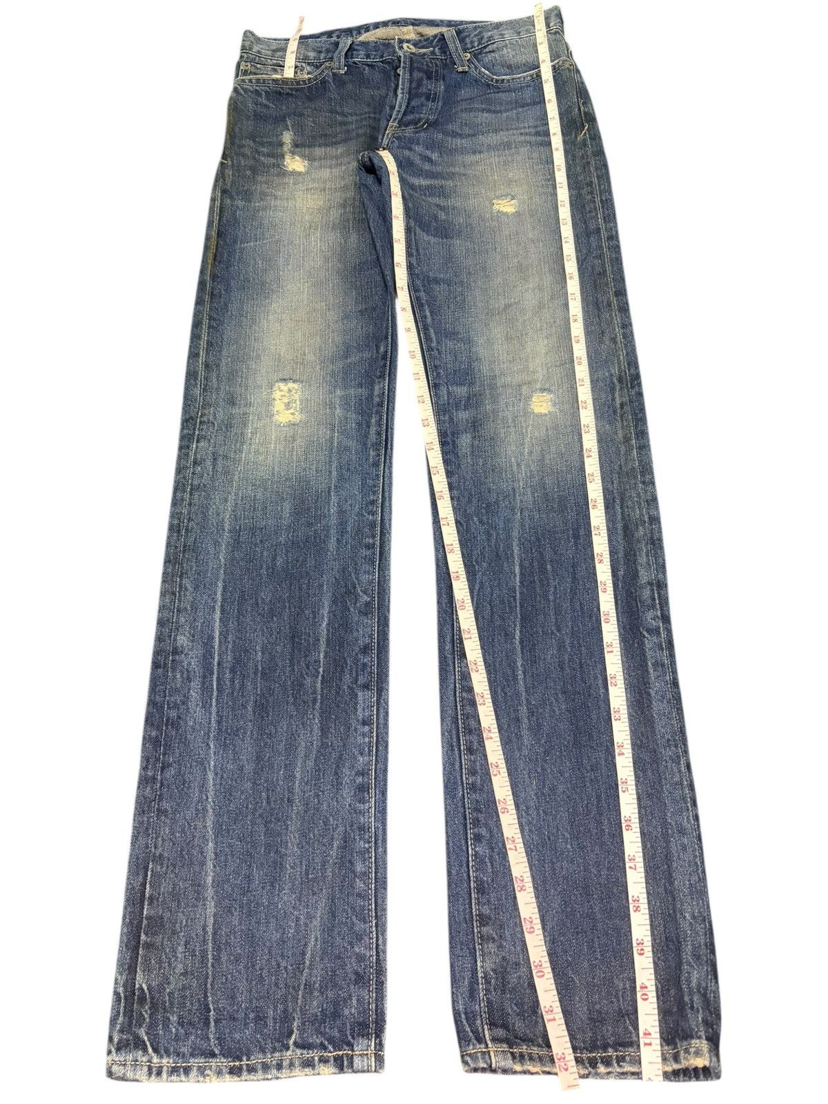 Edwin Vintage Japanese Brand Faded Wash Distressed Jeans Size 28" / US 6 / IT 42 - 7 Thumbnail