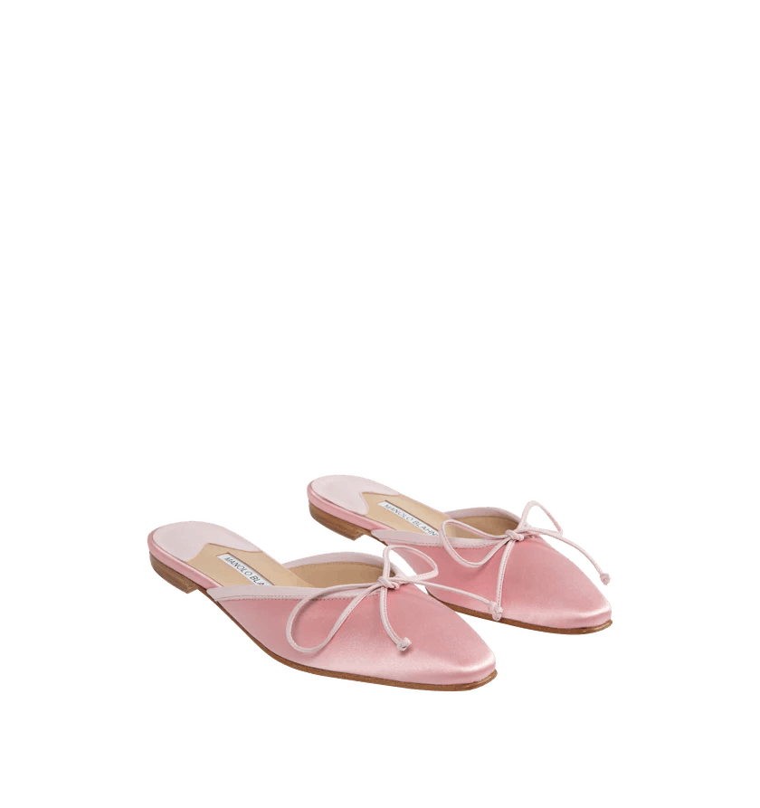 Manolo Blahnik o1h1sh11225 Satin Ballerina Mule in Pink Size US 7.5 / IT 37.5 - 2 Thumbnail