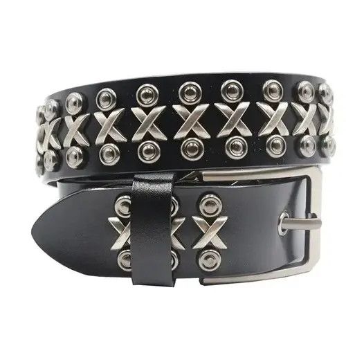 Japanese Brand × Leather Metal Rivet Cowboy Belt Genuine Leather Cowskin Size ONE SIZE - 2 Thumbnail