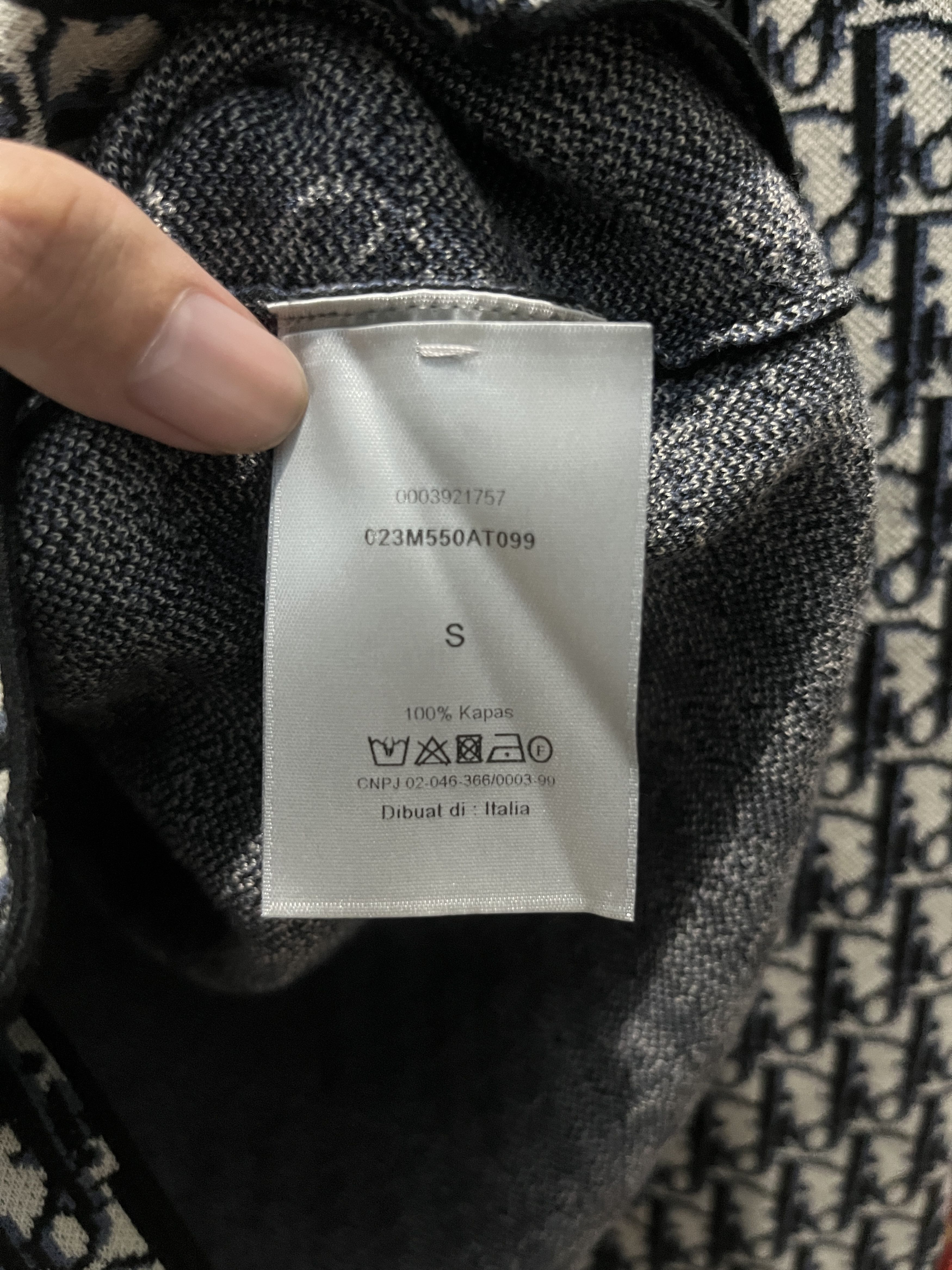 Dior Christian Dior Oblique Knit Overshirt Navy Blue Jacquard Size US S / EU 44-46 / 1 - 5 Thumbnail