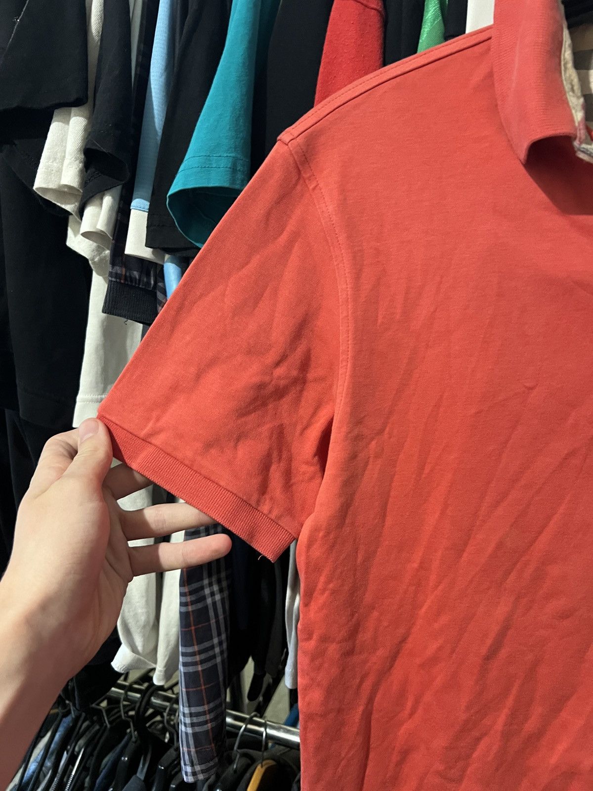 Burberry VINTAGE BURBERRY LONDON NOVA CHECK POLO T SHIRT ORANGE SZ L Size US L / EU 52-54 / 3 - 2 Thumbnail