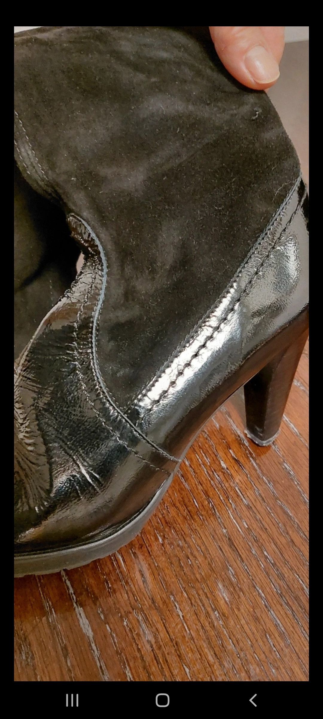 Vintage Y2K Peter Kaiser Patent Leather Suede Boots 38,55 Size US 8 / IT 38 - 5 Thumbnail