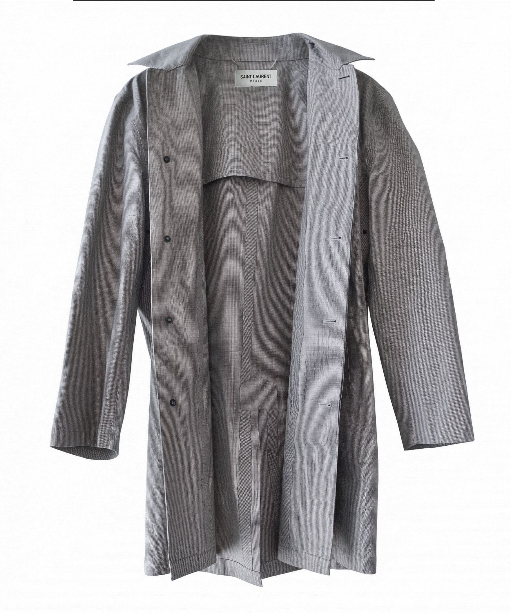 Saint Laurent Paris SAINT LAURENT Trench Jacket Black White Houndstooth Sz 52 Size US L / EU 52-54 / 3 - 3 Thumbnail