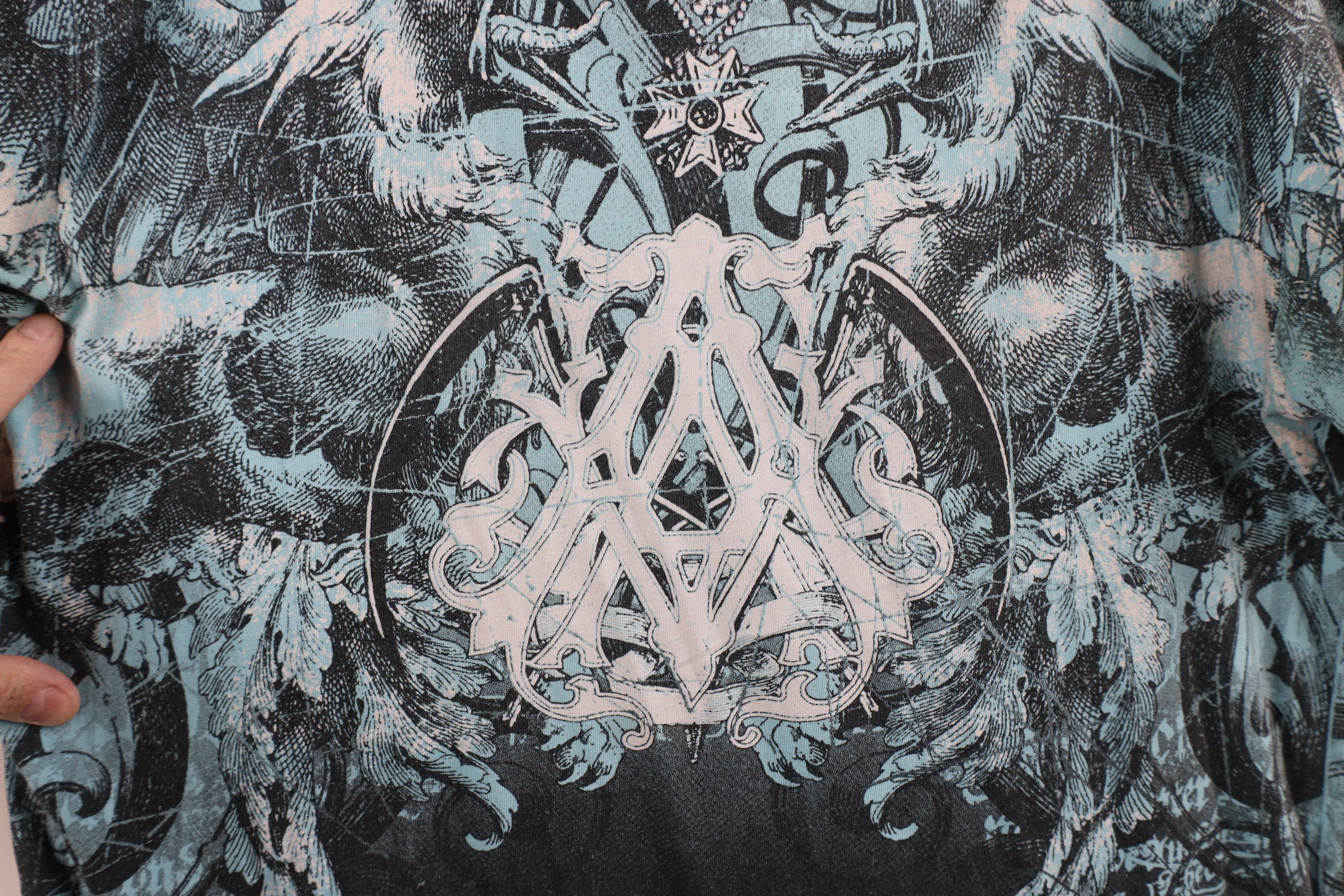 Affliction × Vintage Vintage Y2K Affliction Eagle Tribal T-Shirt Blue USA Size US M / EU 48-50 / 2 - 4 Thumbnail