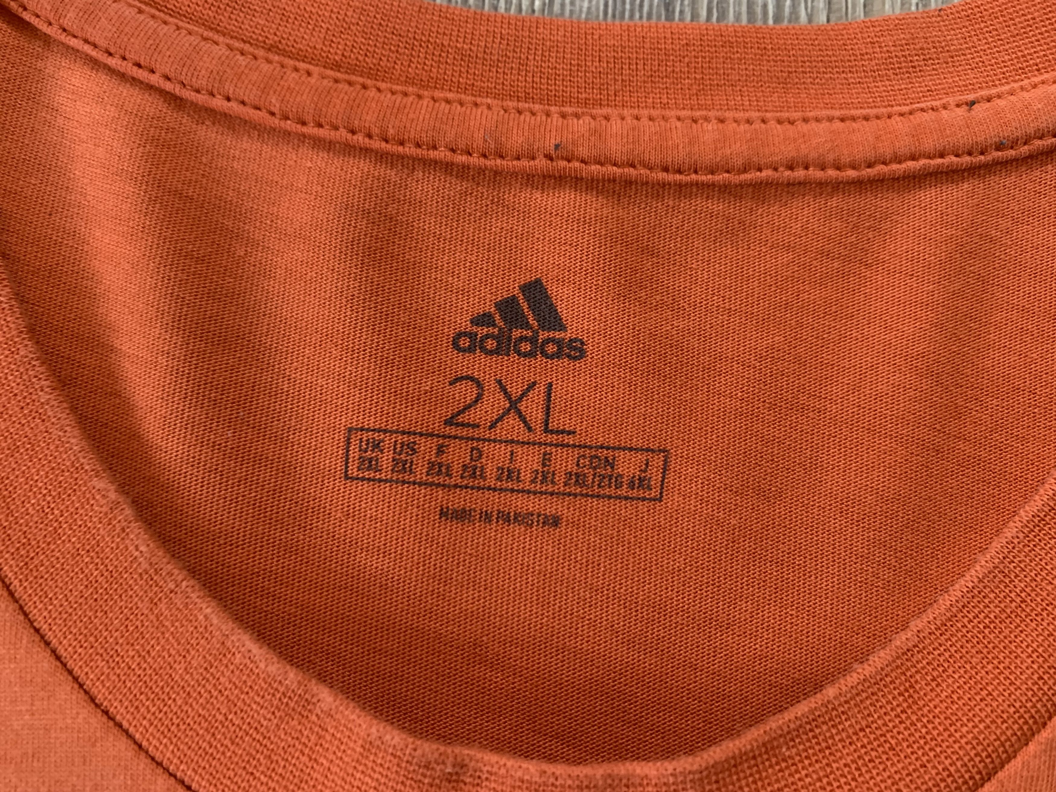 Adidas Adidas Cotton 3 Logo Orange T-Shirt Size US XXL / EU 58 / 5 - 5 Thumbnail