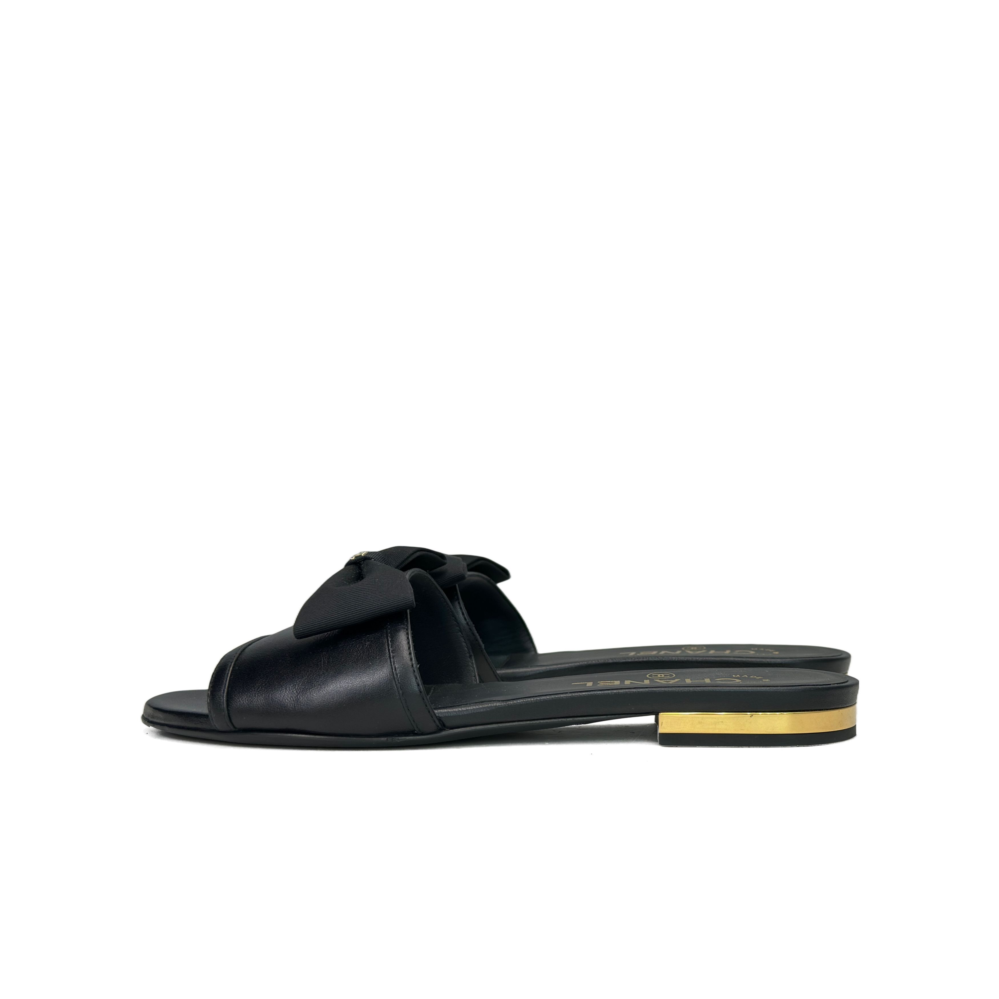 Chanel Chanel Black Bow Sandals Size 36.5 Size US 6.5 / IT 36.5 - 1 Thumbnail