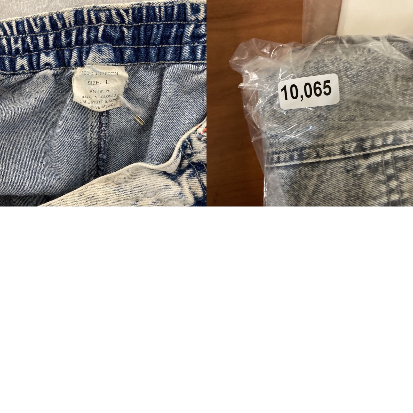 Vintage VTG Brittania Sport Shorts Mens Large Blue Stone Wash Stretch Waist COTTON Size US 33 - 8 Thumbnail