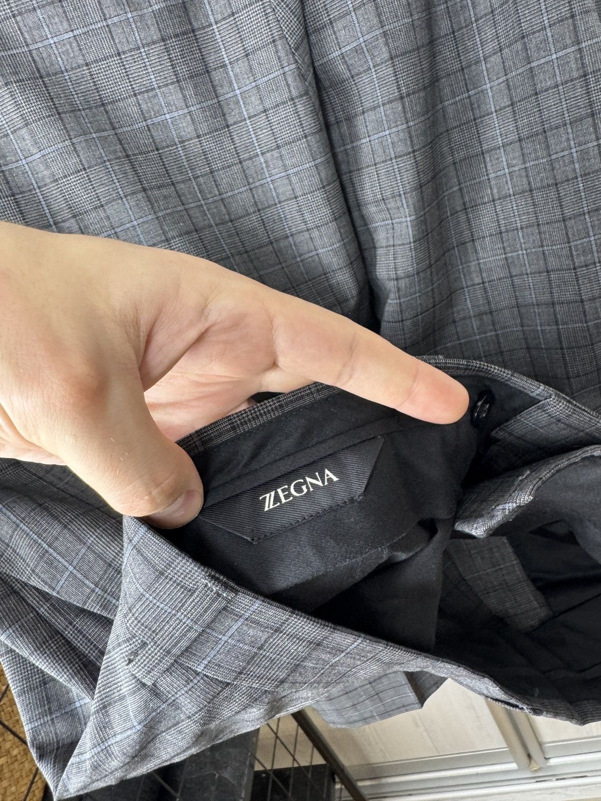 Z Zegna Z Zegna Ermenegildo Zegna wool checkered grey unlined suit Size 42L - 18 Thumbnail