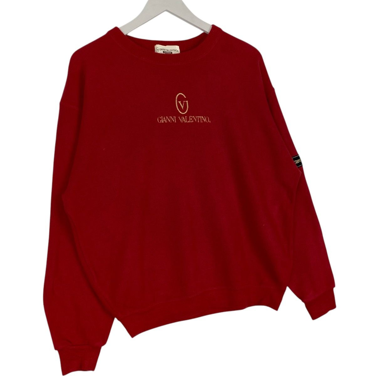 Gianni Valentino × Valentino Vintage Gianni Valentino Embroidered Crewneck Sweatshirt Red Size M / US 6-8 / IT 42-44 - 3 Thumbnail