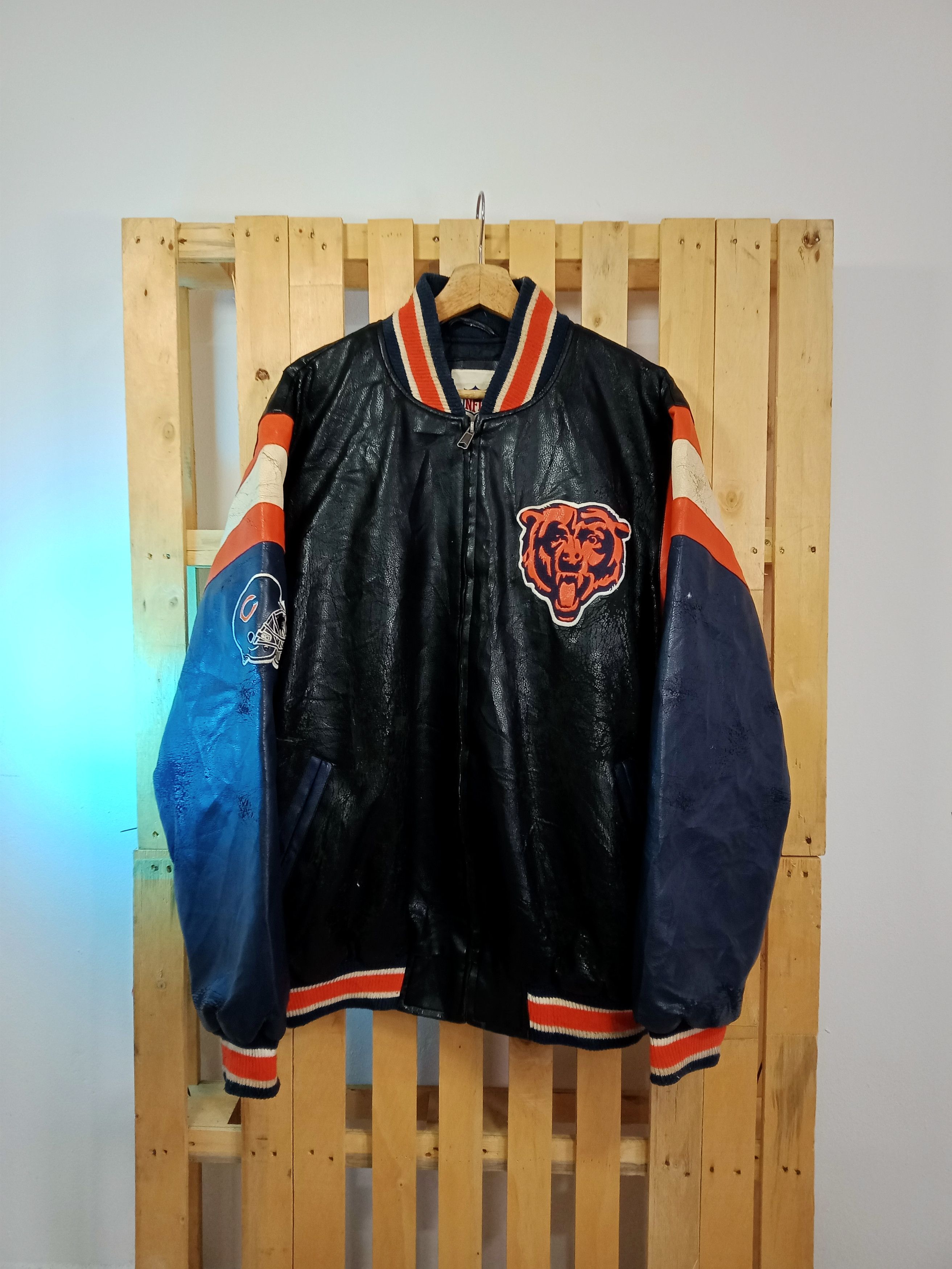 Vintage Chicago bears leather jacket high quality