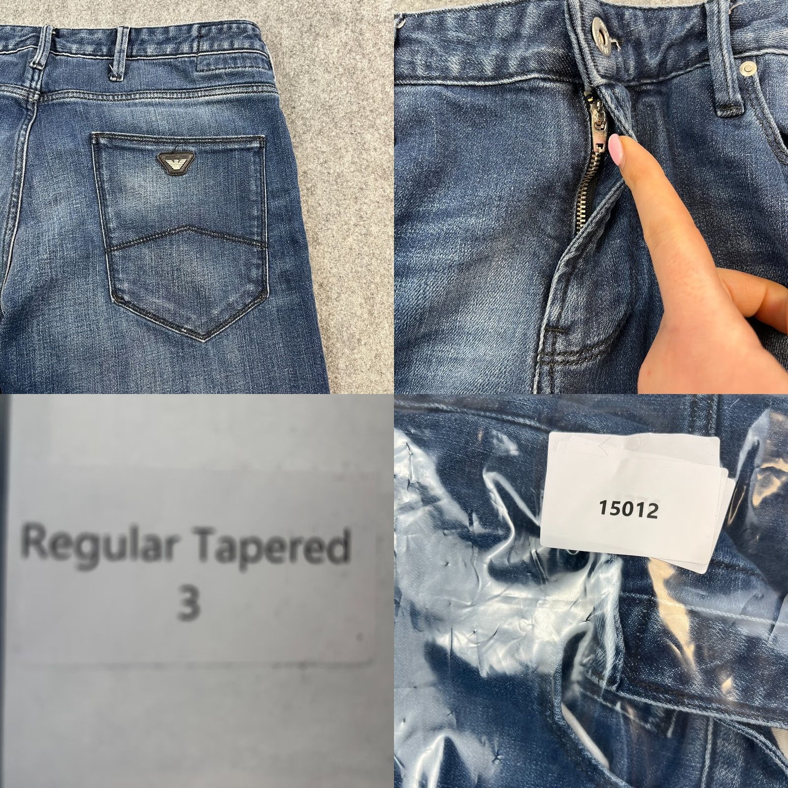 Vintage Armani Jeans Jeans Slim Tapered 32 Regular Denim Blue Medium Wash Stretch Whiskers 5-Pocket Mens Regular Size 32 in Blue Boys Womens Mens Size US 32 / EU 48 - 9 Thumbnail