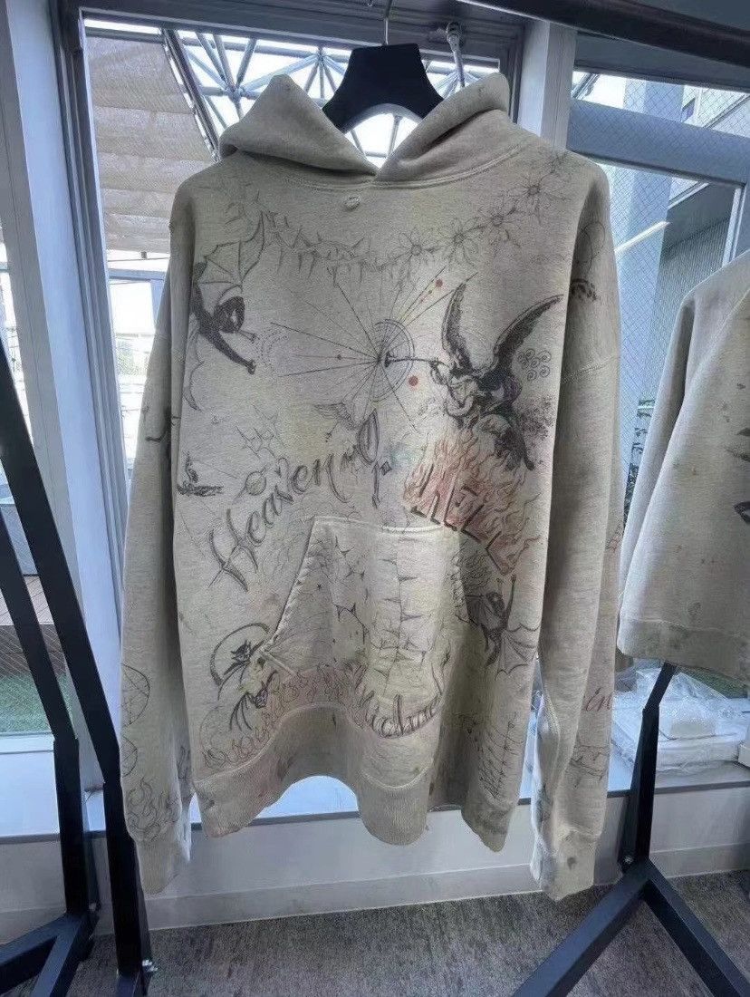 image of Saint Michael X Dr. Woo Sweatshirt in White, Men's (Size Large)