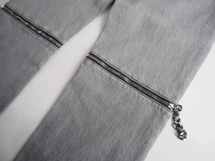 Raf Simons Raf Simons 20AW Grey Back Zipper Denim-2505 Size US 29 - 5 Thumbnail