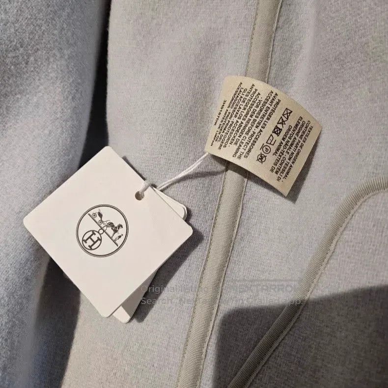 Hermes Hermes Light Blue Wool Single-Breasted Coat Size 4XL / US 24-26 - 8 Thumbnail