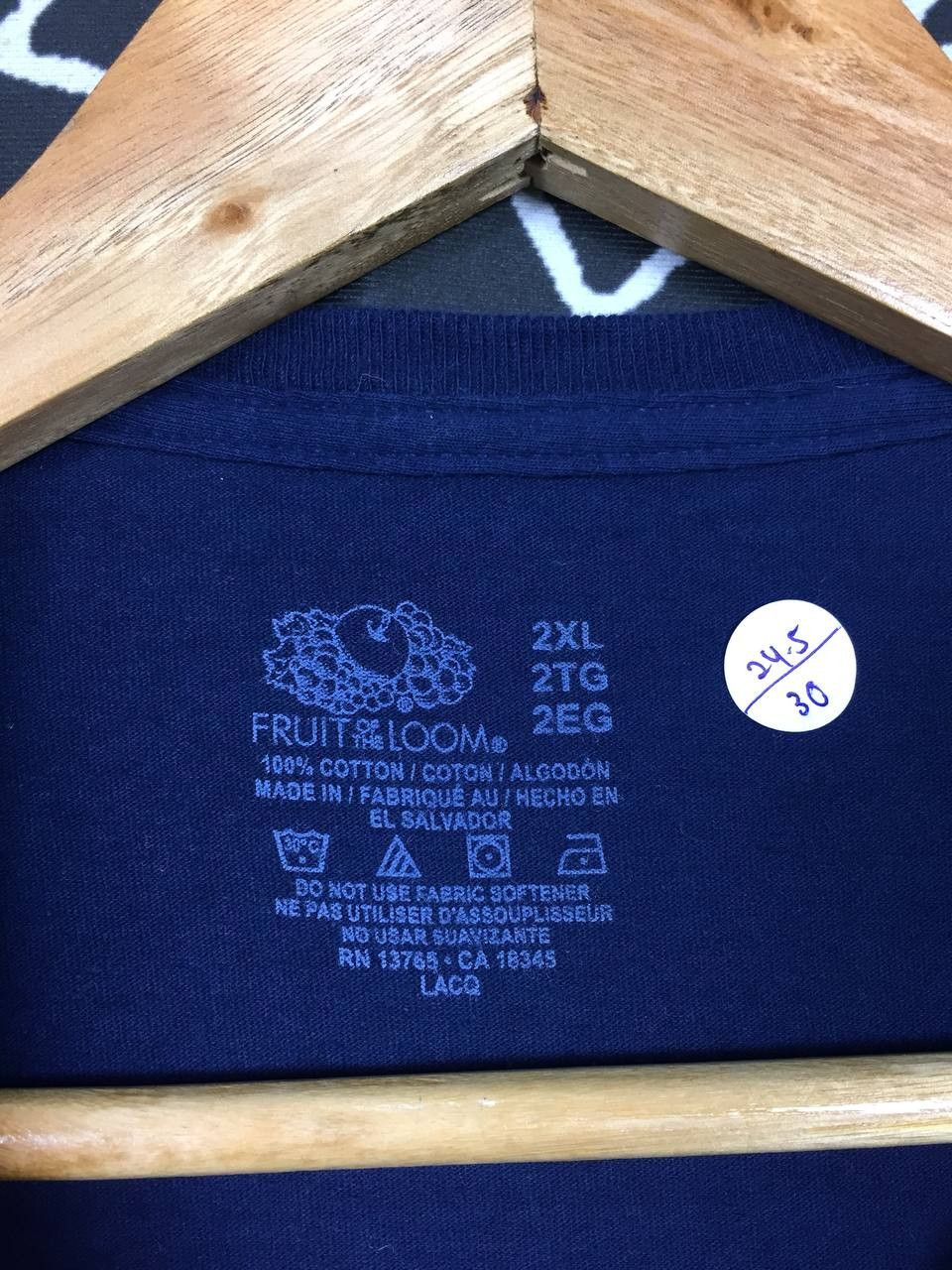 Fruit Of The Loom × Vintage Vtg FOTL Plain Blank Casual Essential Pocket Tee Size US XXL / EU 58 / 5 - 8 Thumbnail