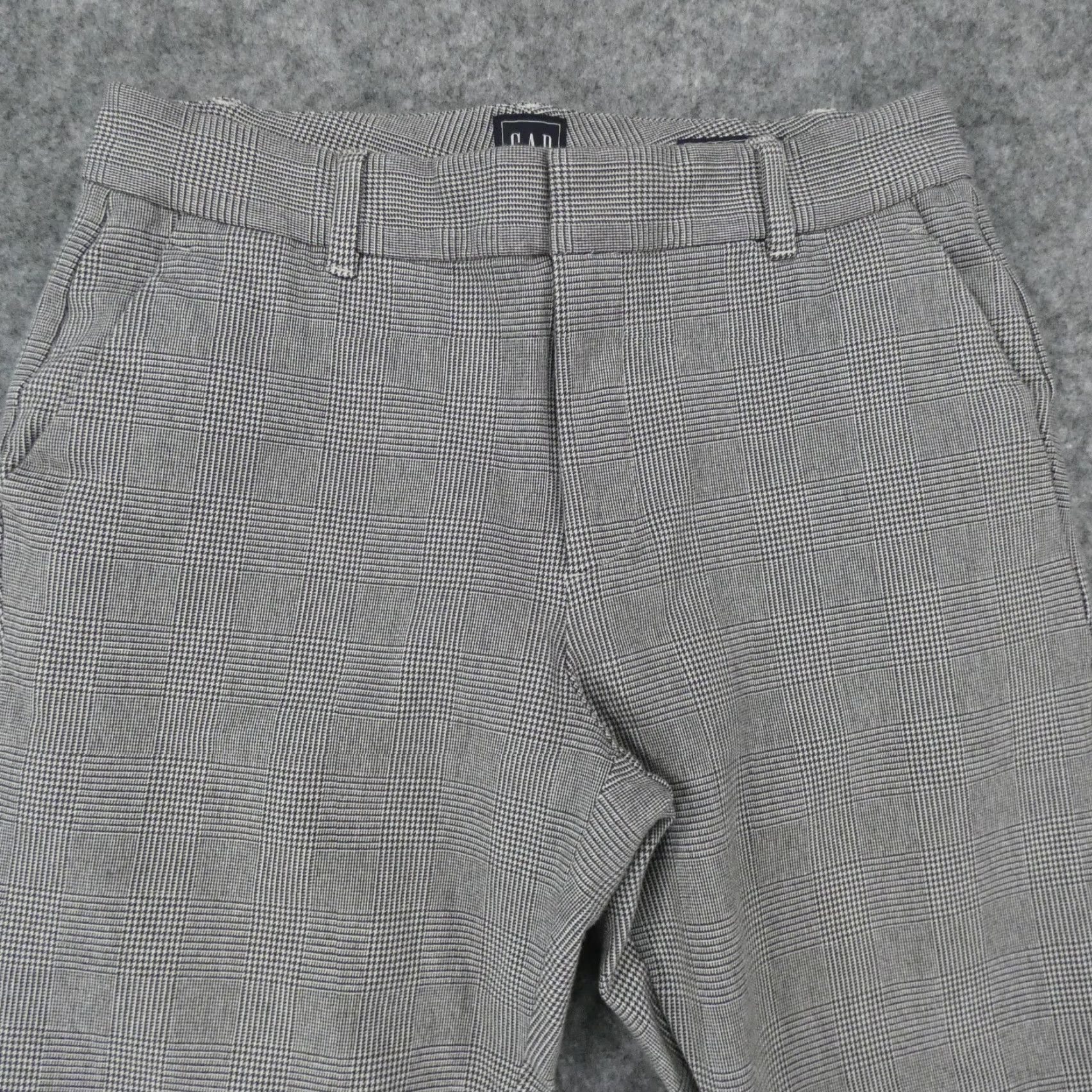 Gap Gap Pants 10 Reg Stretch Slim Ankle High Rise Flat Front Gray Plaid Womens Size 32" / US 10 / IT 46 - 2 Thumbnail