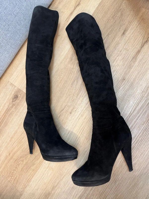 Prada Prada Milano Suede High Boots Heels Black size 38,5 Size US 7.5 / IT 37.5 - 9 Thumbnail