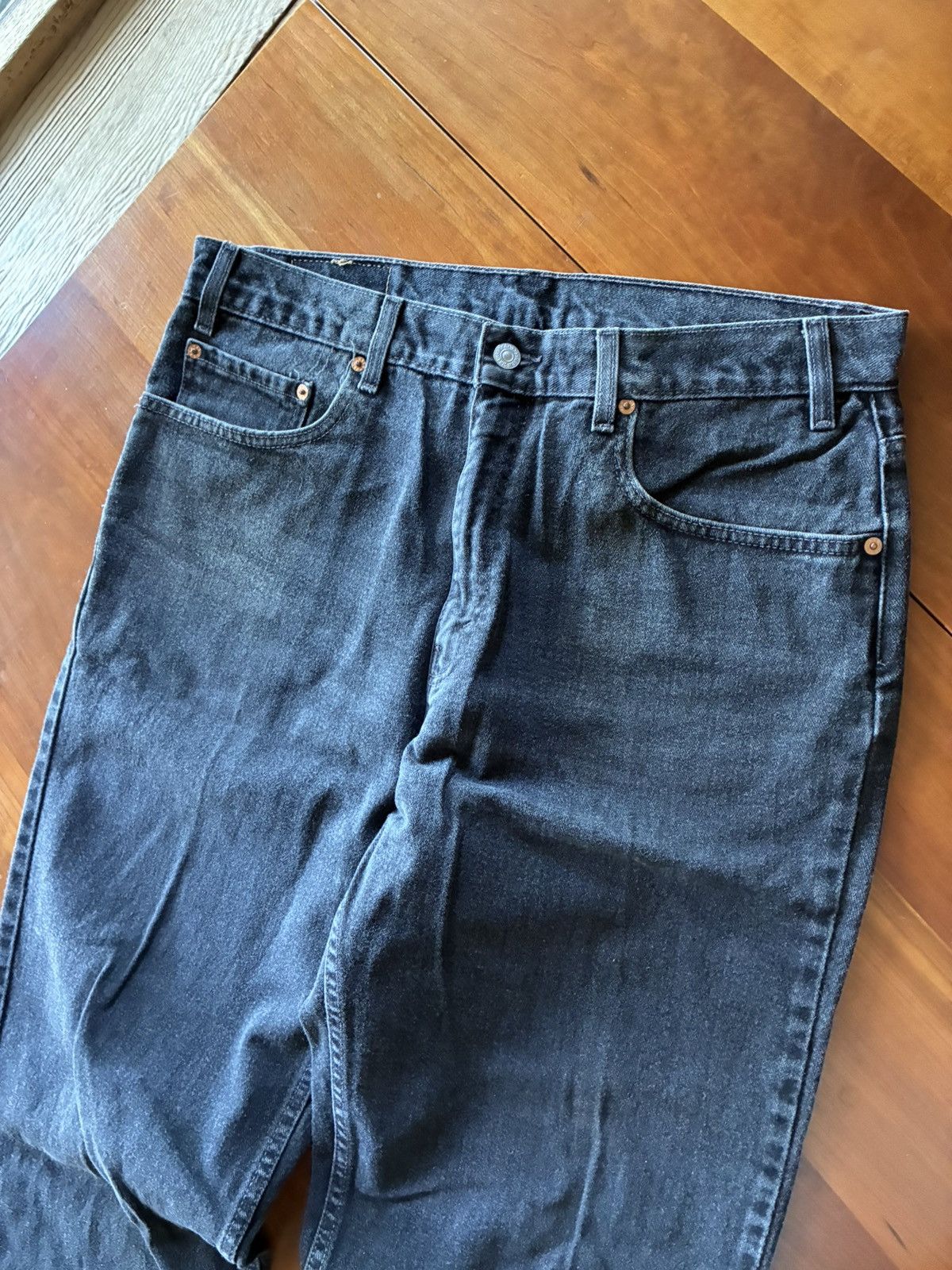 Levi's Vintage 90s Levi’s 550 black loose fit denim Size US 35 - 5 Thumbnail