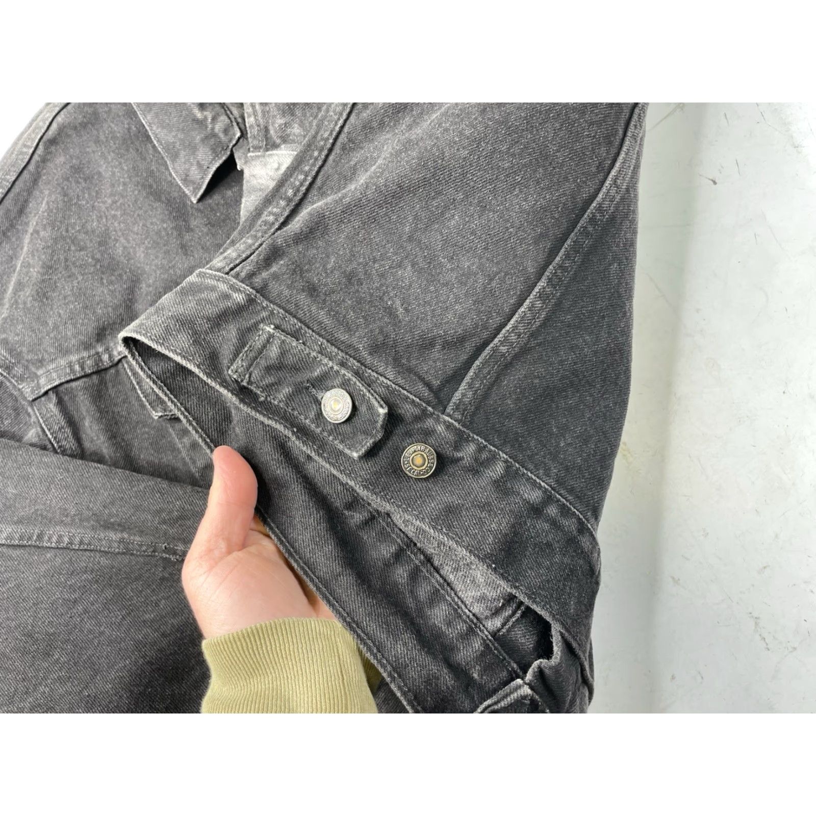 Levi's VINTAGE Levi's Trucker Jacket Black Denim 90s 4159 70598 Men's Large Boxy Size US L / EU 52-54 / 3 - 7 Thumbnail