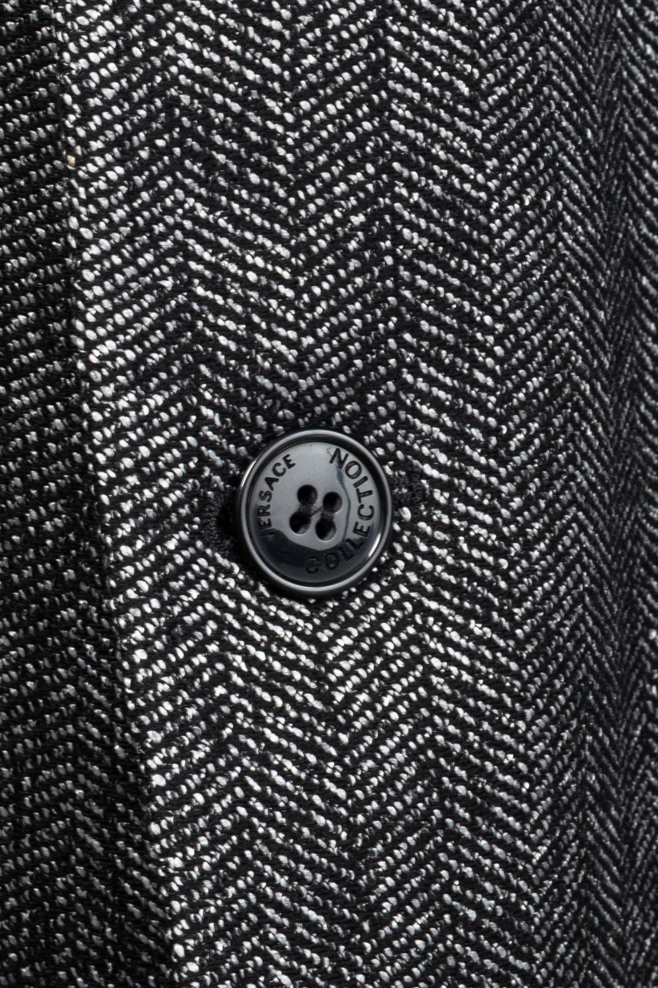 Versace Versace Collection White & Black Herringbone Tweed Blazer Size 54R - 8 Thumbnail