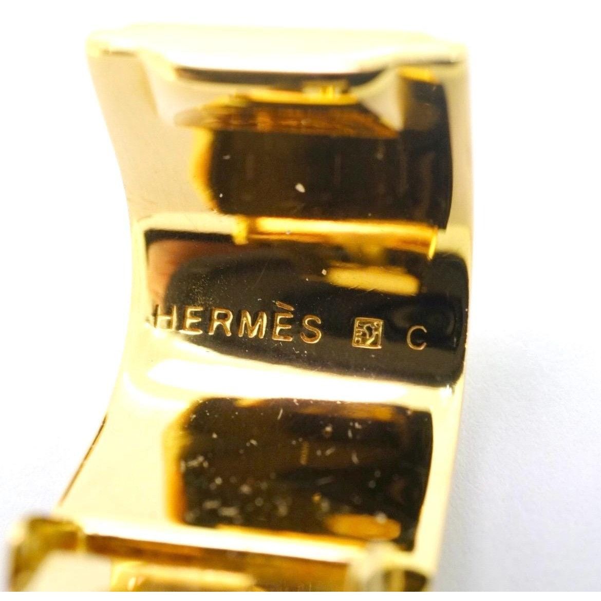 Hermes Vintage Hermes cloisonne golden earrings with blue Size ONE SIZE - 6 Thumbnail