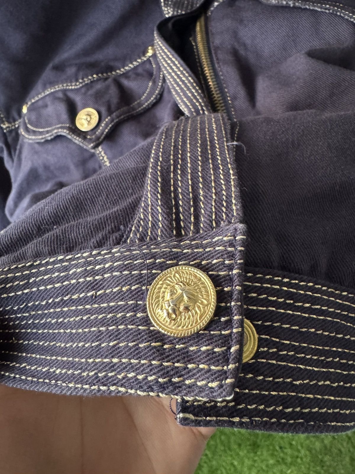 Versus Versace S/S 1992 Versus Gianni Versace Archive Crop Denim Jacket Size XS / US 0-2 / IT 36-38 - 10 Thumbnail