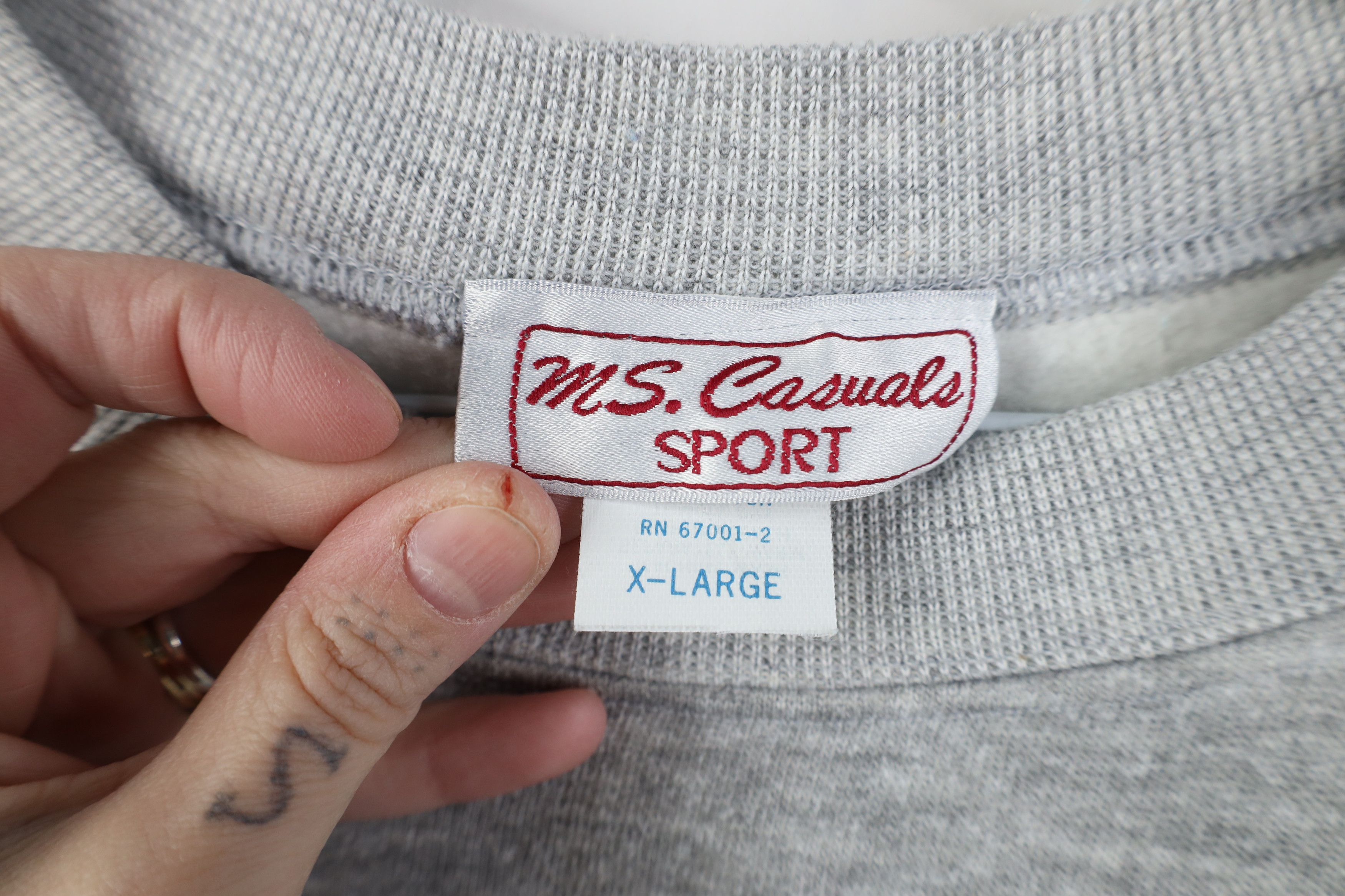 Vintage Vintage 70s Streetwear Crewneck Sweatshirt Heather Gray USA Size US XL / EU 56 / 4 - 7 Thumbnail