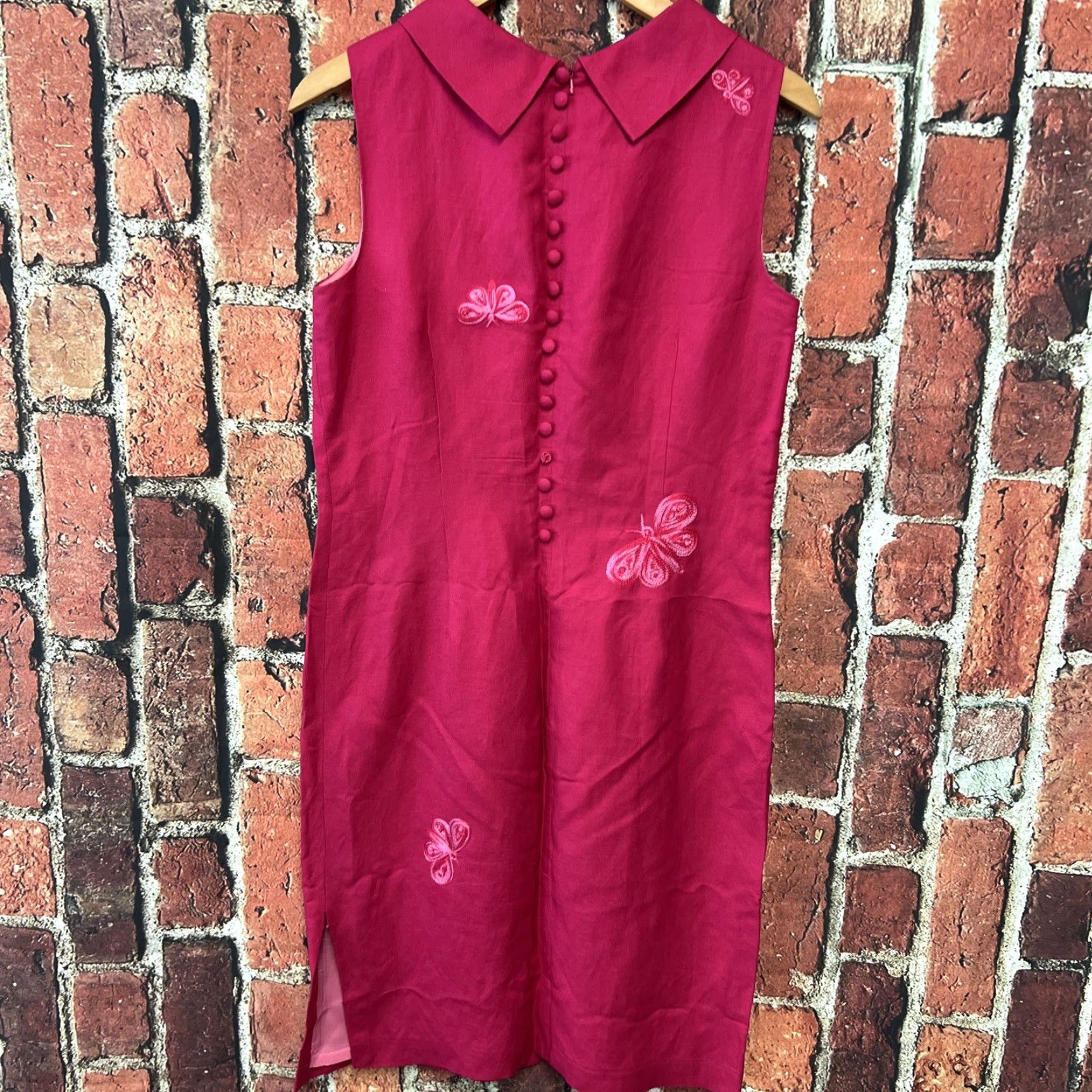 Talbots VINTAGE Talbots Dress Womens Size 10 Pink Embroidered Dragon Fly Tank Dress Sleeveless Knee Length Casual Party/Cocktail Workwear Womens Size L / US 10 / IT 46 - 4 Thumbnail