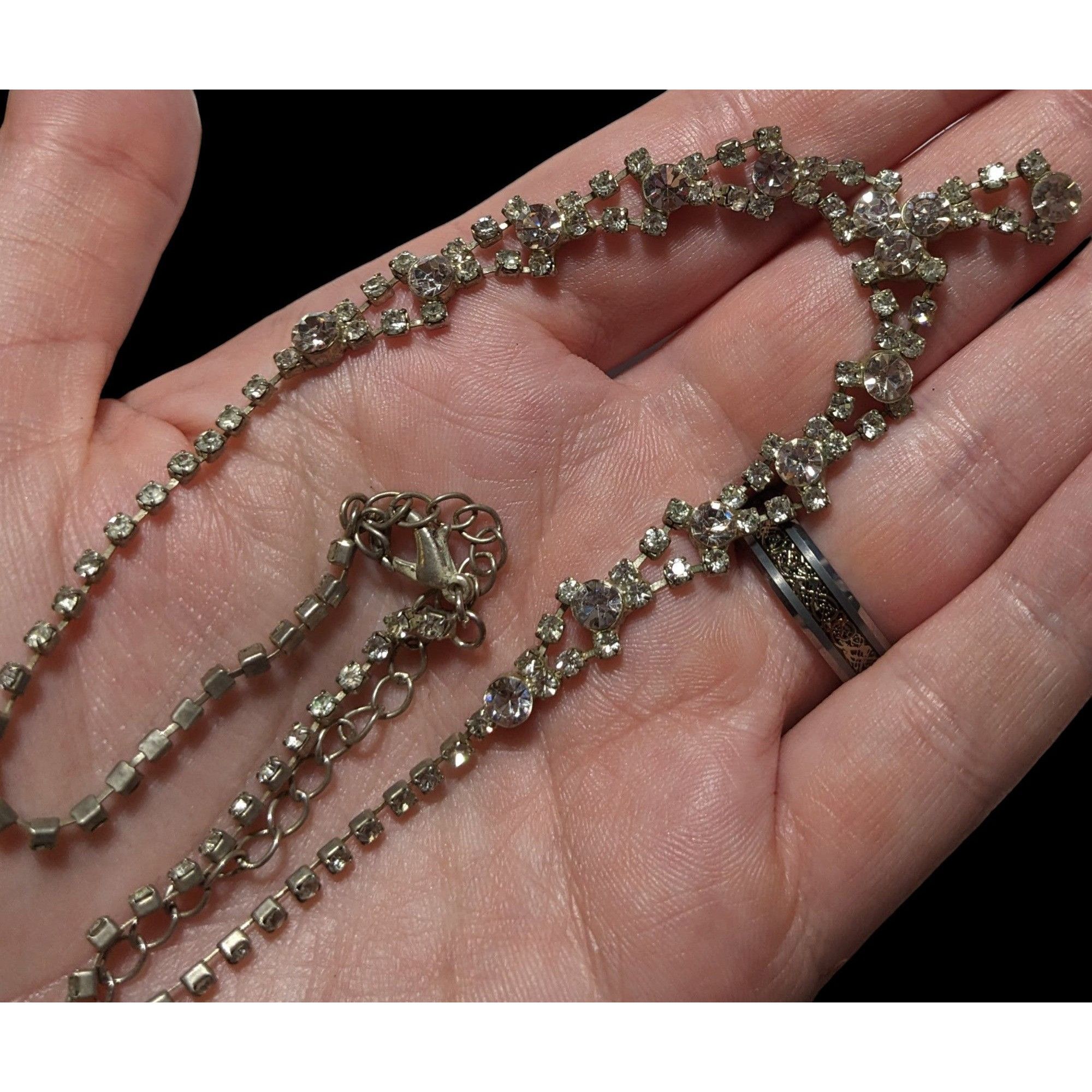 Other Vintage Silver Rhinestone Bridal Necklace Size ONE SIZE - 9 Thumbnail