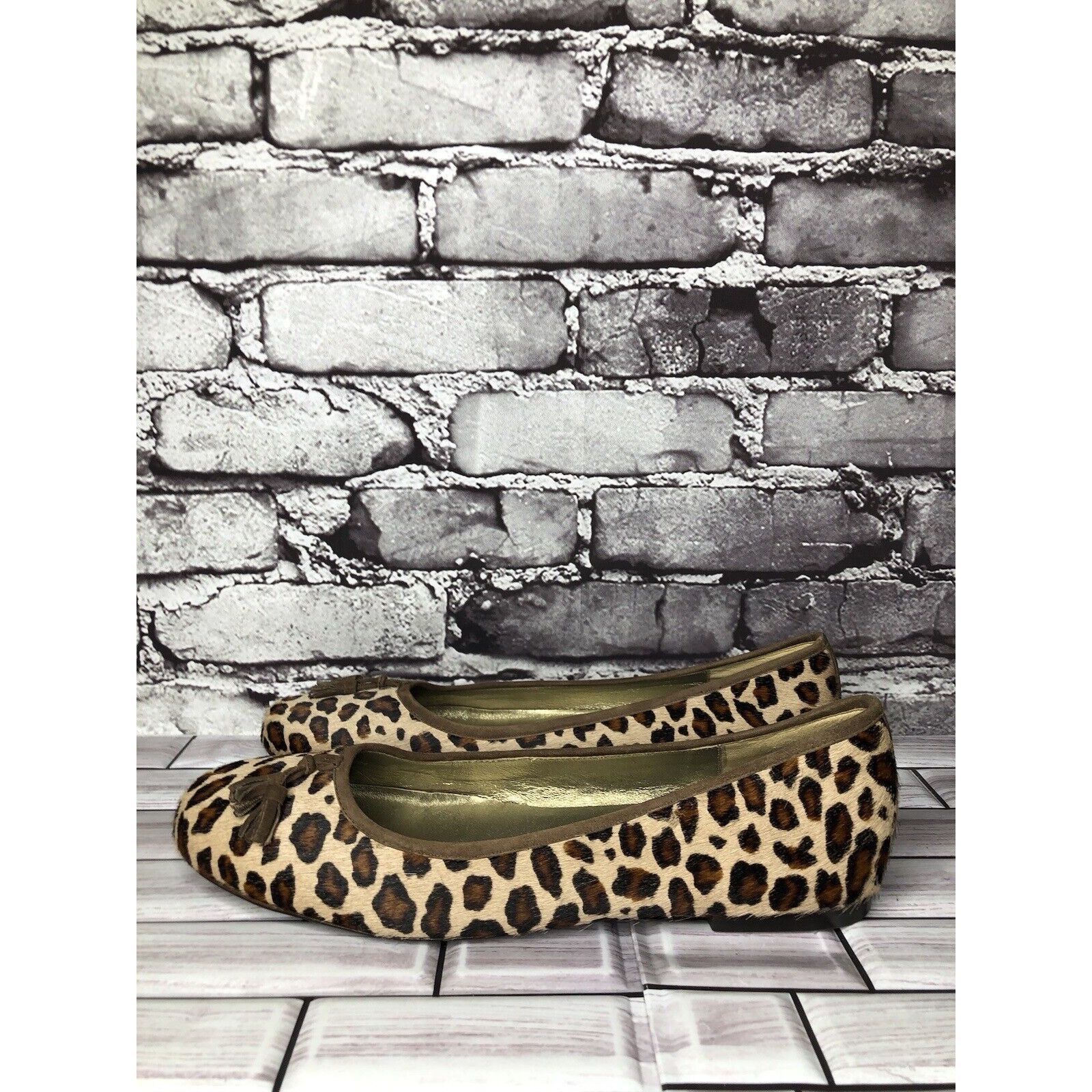 Boden Boden Leopard Print Calf Hair Tassel Ballet Flats Shoes Wome Size US 11 / IT 41 - 1 Thumbnail