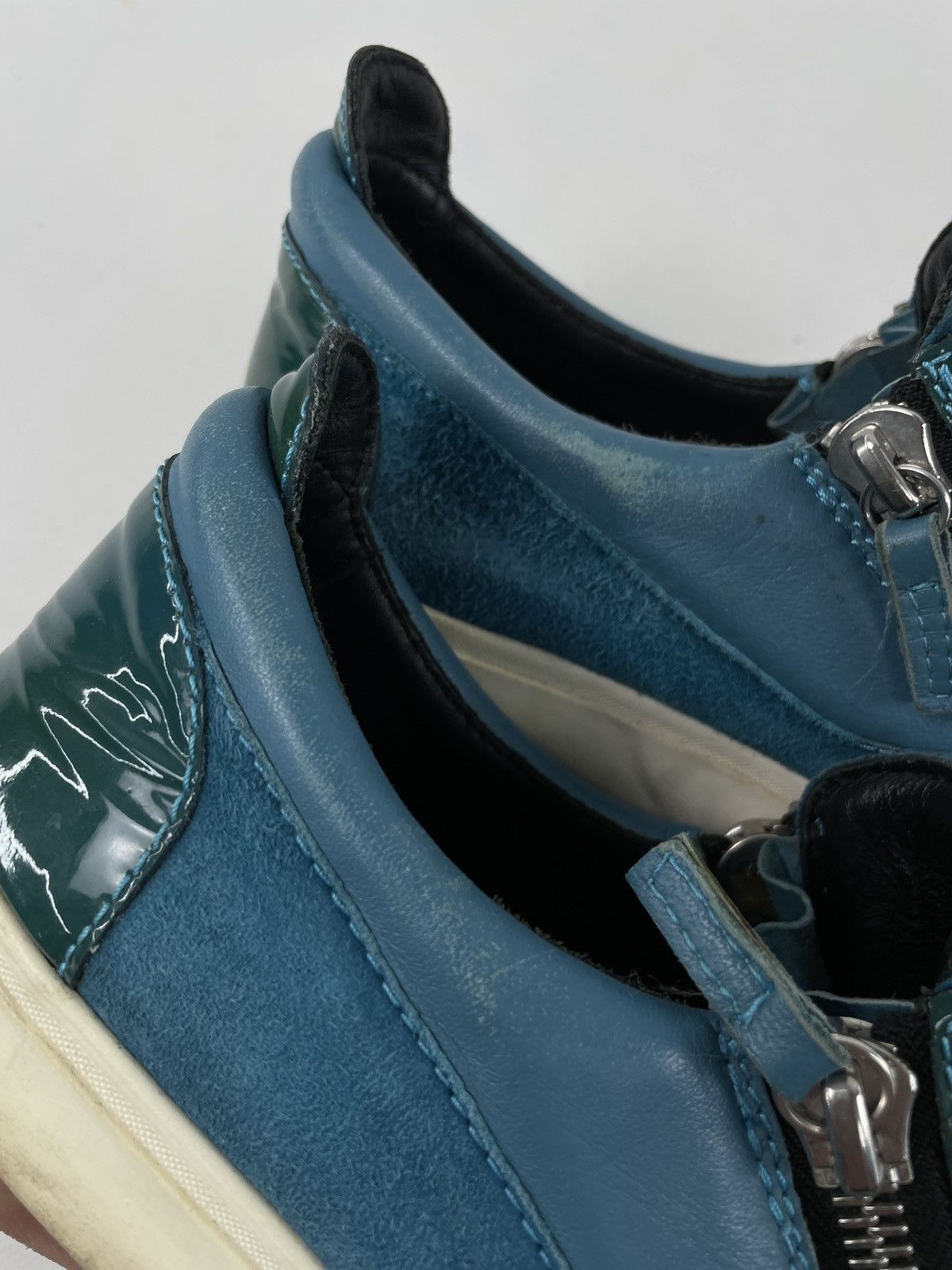 Designer × Giuseppe Zanotti Frankie Leather-Suede Double-Zip Low-Top Sneakers Shoes Size US 8.5 / IT 38.5 - 19 Thumbnail