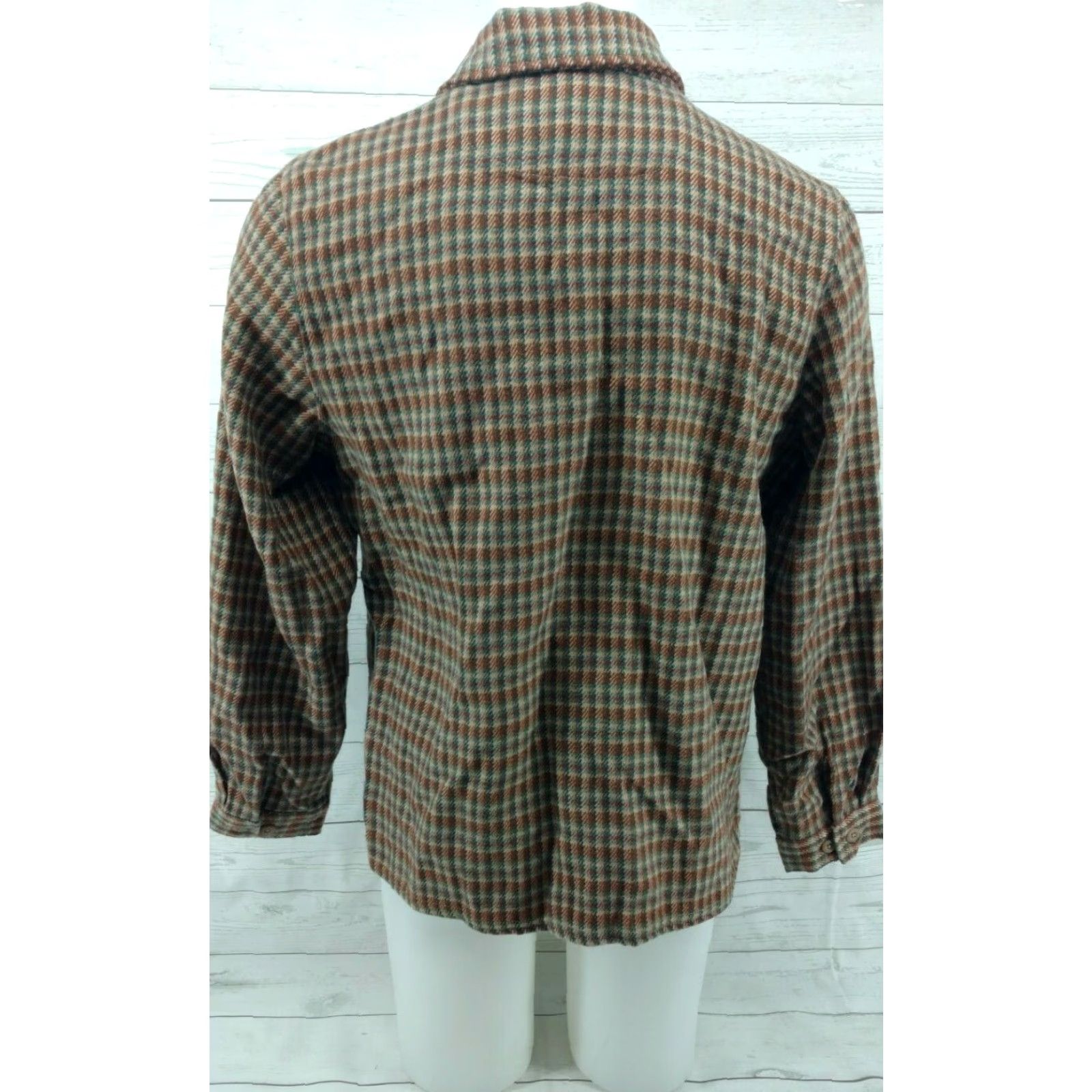 Vintage Woolrich Jacket Women's Plaid Full Zip Brown Tan Size LARGE Size L / US 10 / IT 46 - 6 Thumbnail