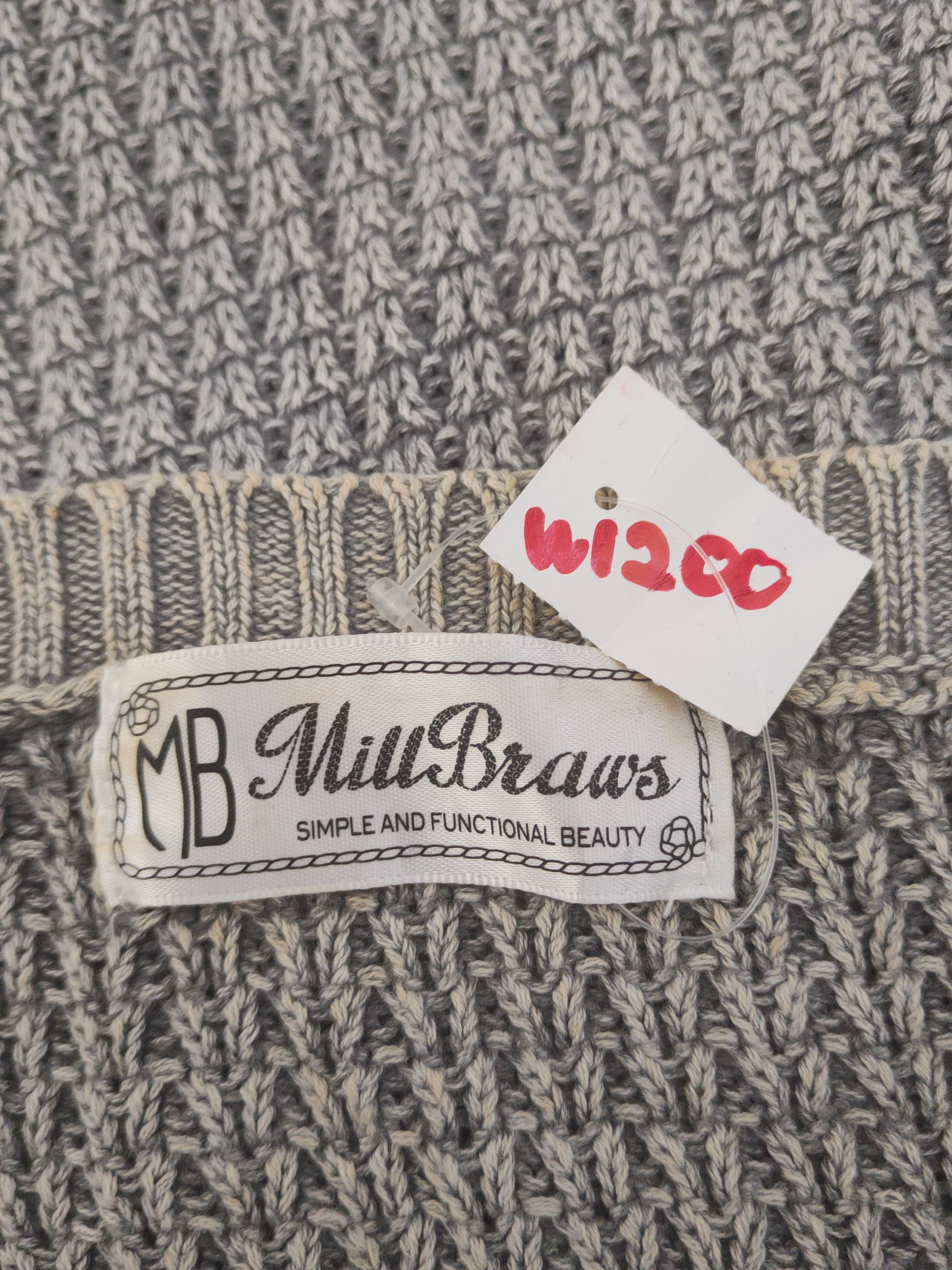 Aran Isles Knitwear × Japanese Brand × Vintage Mill Braws Dark Gray Faded Sweatshirts #W1200 Size US M / EU 48-50 / 2 - 11 Thumbnail
