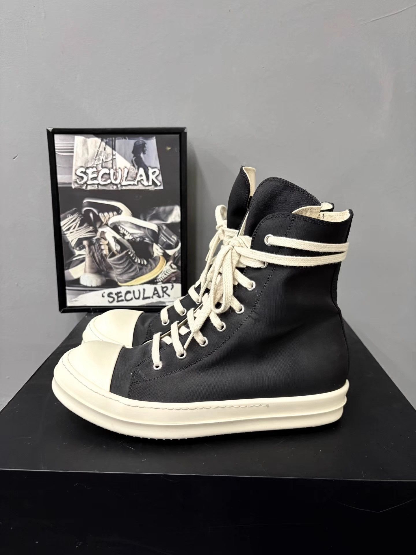 Rick Owens Rick Owens Drkshdw Satin High Top Jumbo Sneakers K34 Size US 7 / EU 40 - 2 Thumbnail
