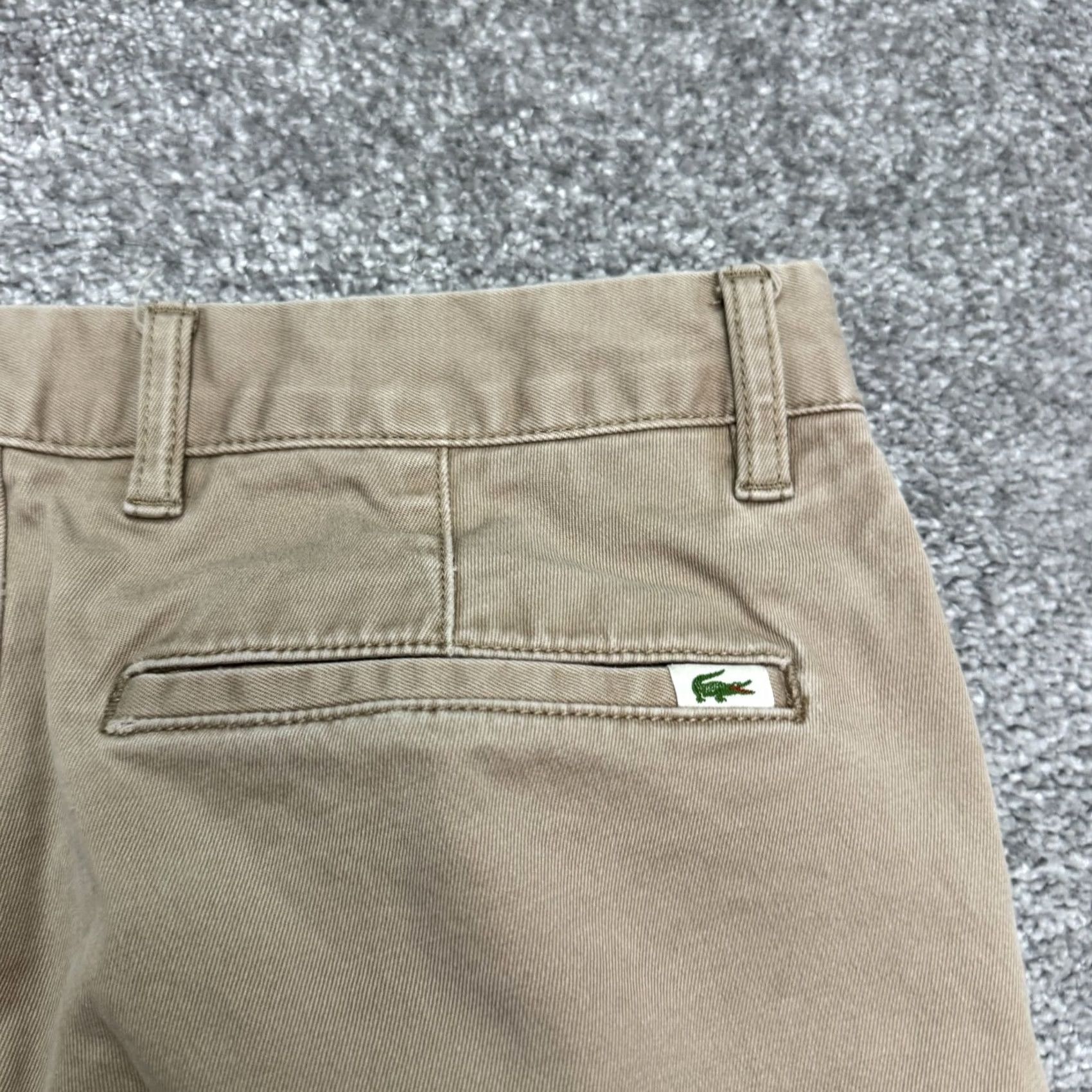 Lacoste Lacoste Slim Fit Chino Pants Mens 29x32 Khaki Brown Cotton Stretch Casual Preppy Size US 30 / EU 46 - 7 Thumbnail